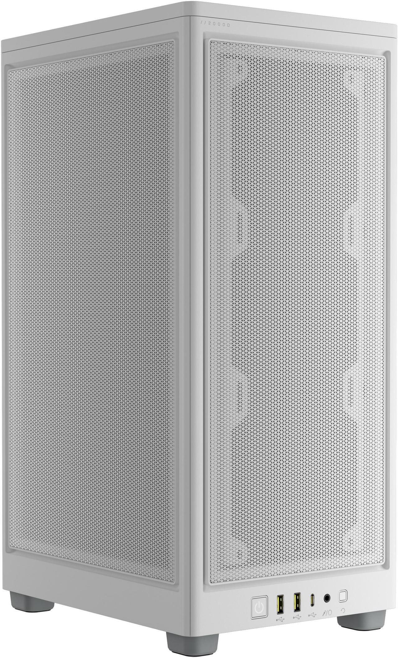 CORSAIR 2000D AIRFLOW Mini-ITX PC Case - White - Mini-ITX Form-Factor - Steel Mesh Panels - Three-Slot GPU Support