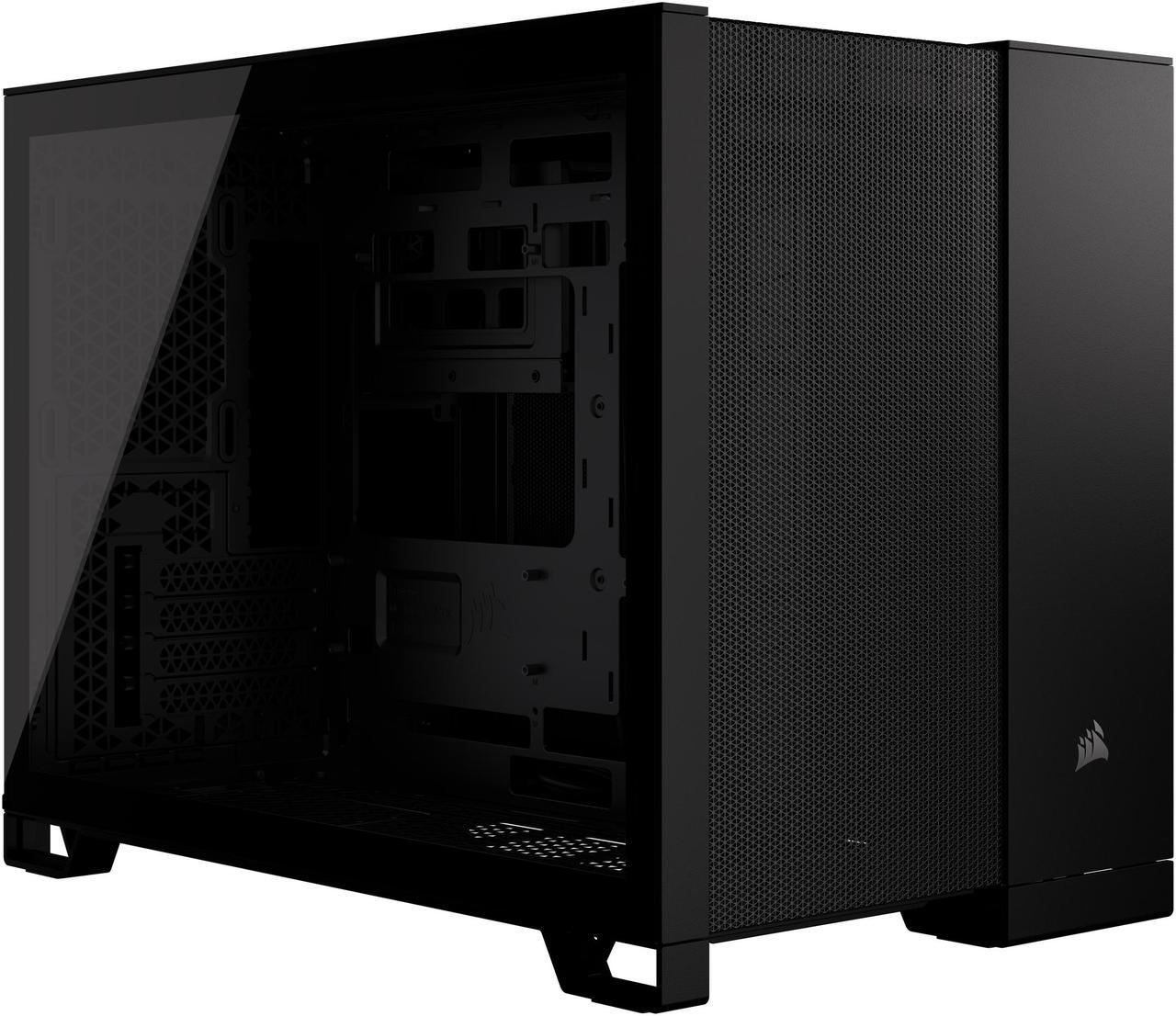 CORSAIR 2500D AIRFLOW Micro ATX Dual Chamber PC Case – Fully Mesh Front, Side, and Roof Panels – Fits up to 11x 120mm fans – 4x AIO Radiator Mounting Positions