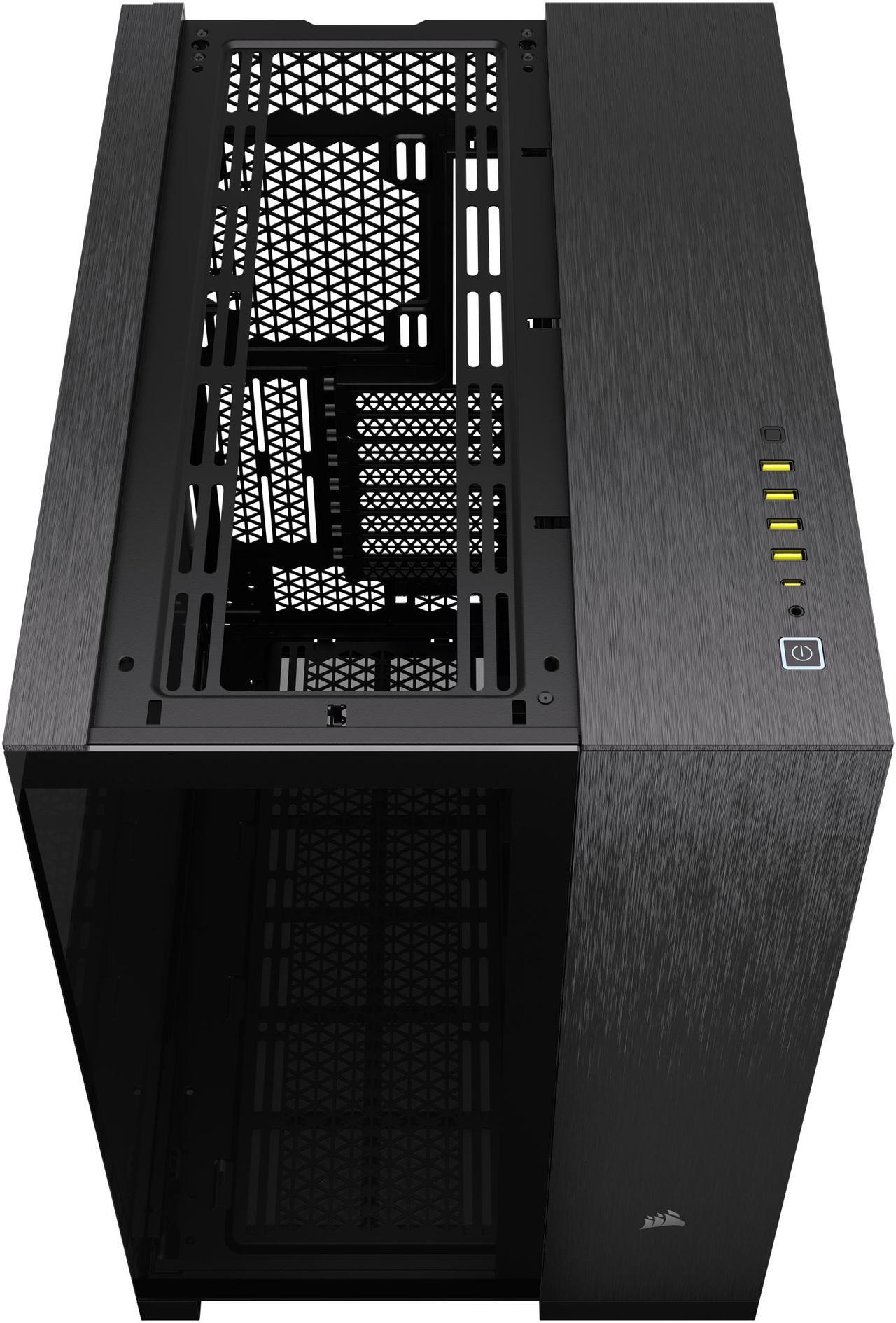 Alt view image 2 of 8 - CORSAIR 6500X Mid-Tower Dual Chamber PC Case, Black/Obsidian Aluminum, CC-9011283-WW