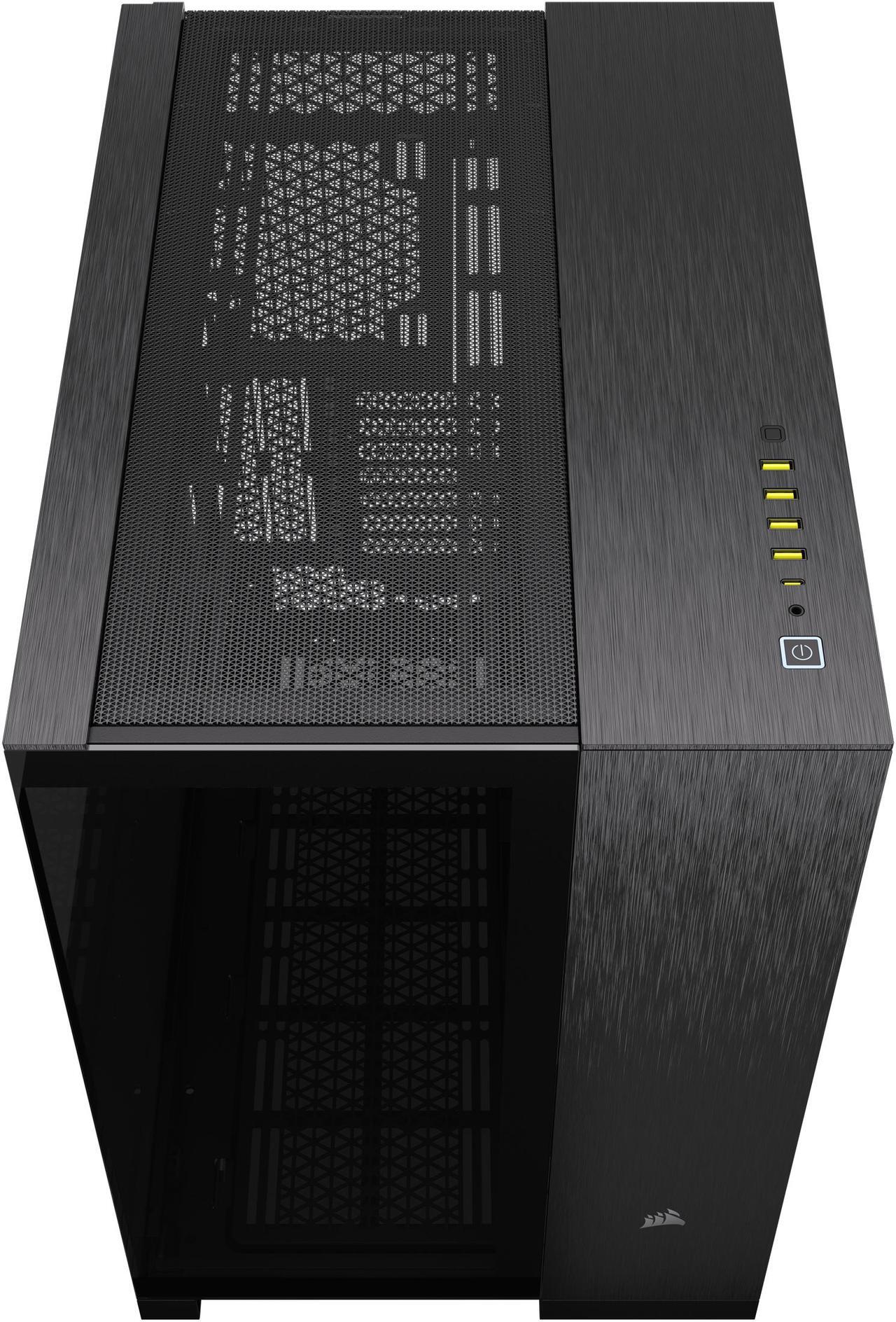 Alt view image 3 of 8 - CORSAIR 6500X Mid-Tower Dual Chamber PC Case, Black/Obsidian Aluminum, CC-9011283-WW