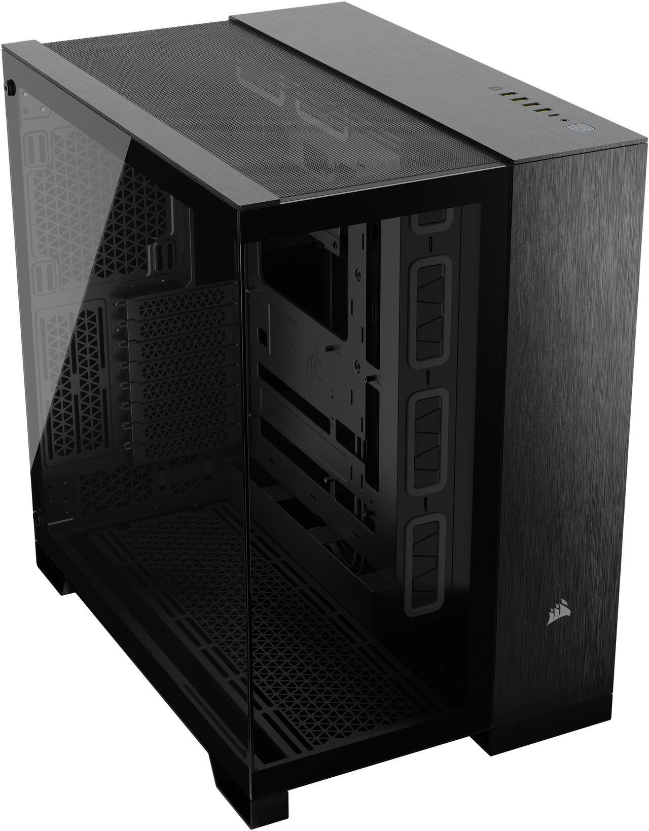 Alt view image 4 of 8 - CORSAIR 6500X Mid-Tower Dual Chamber PC Case, Black/Obsidian Aluminum, CC-9011283-WW