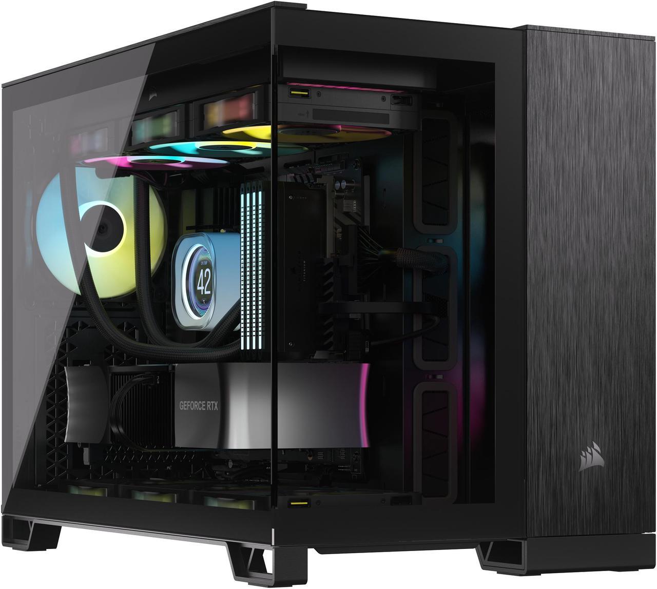 CORSAIR 2500X Micro ATX Dual Chamber PC Case, Black/Obsidian Aluminum, CC-9011287-WW