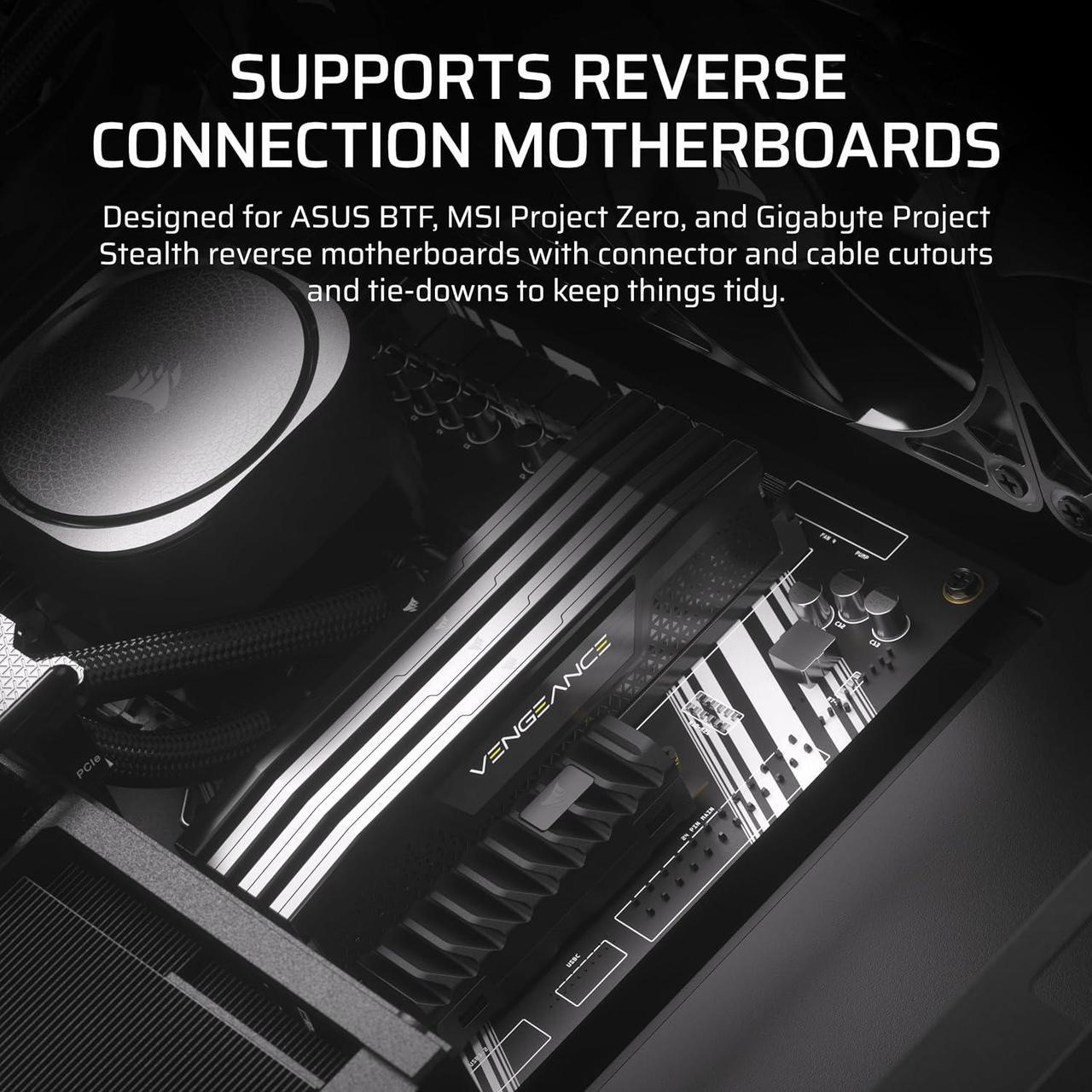 Alt view image 10 of 10 - Corsair Frame 4000D Black Steel / Tempered Glass ATX Mid Tower Computer Case