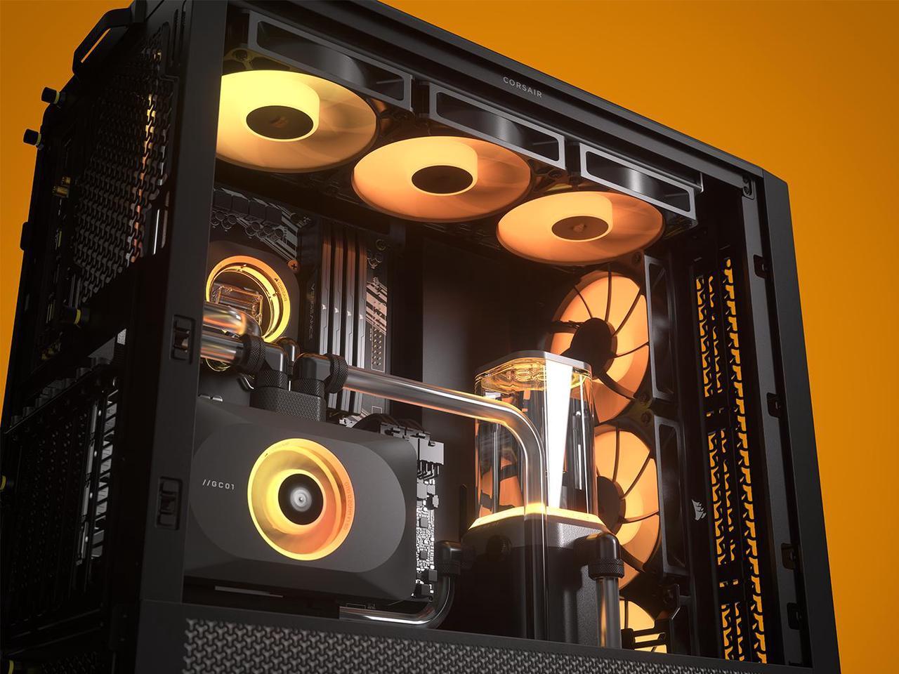 Alt view image 4 of 13 - Corsair FRAME 4000D RS ARGB Black Steel / Tempered Glass ATX Mid Tower Computer Case