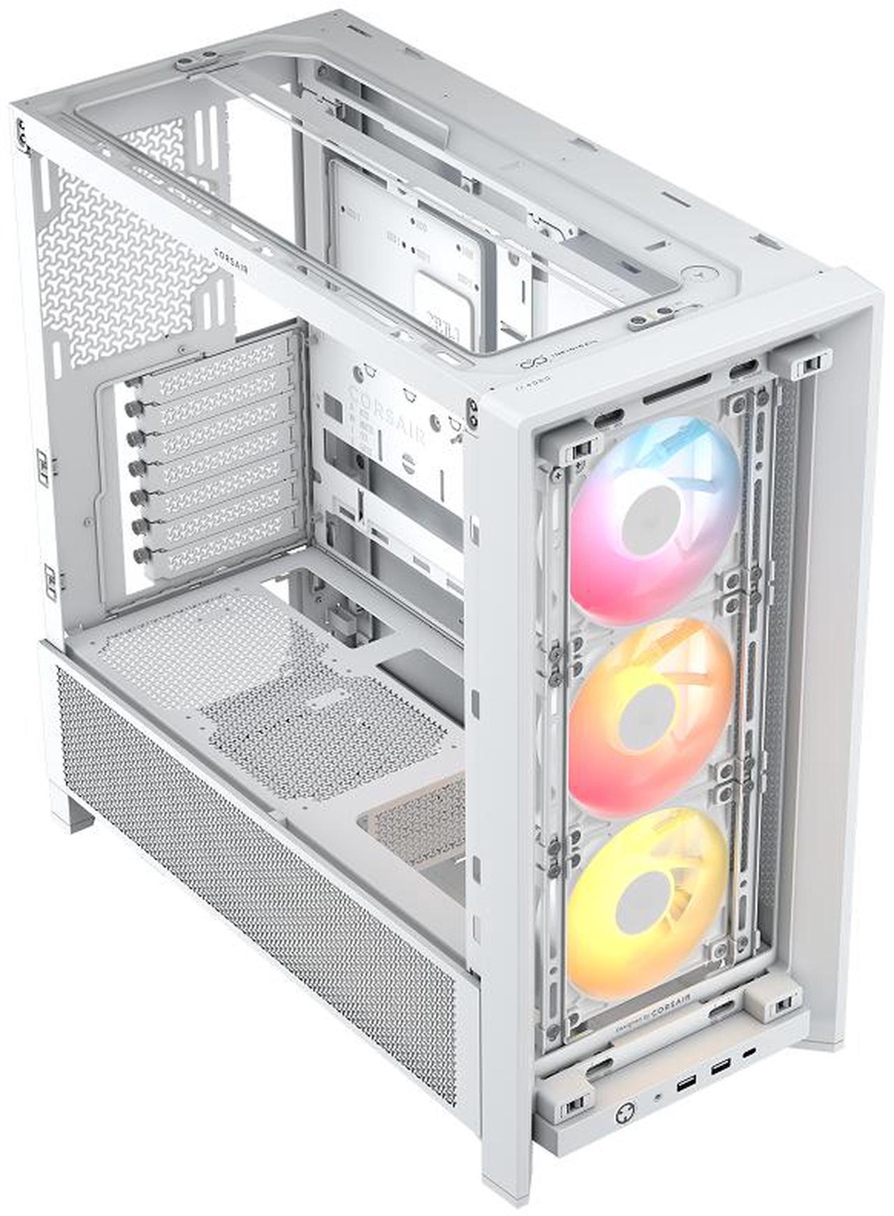Alt view image 3 of 8 - Corsair FRAME 4000D RS ARGB White Steel / Tempered Glass ATX Mid Tower Computer Case