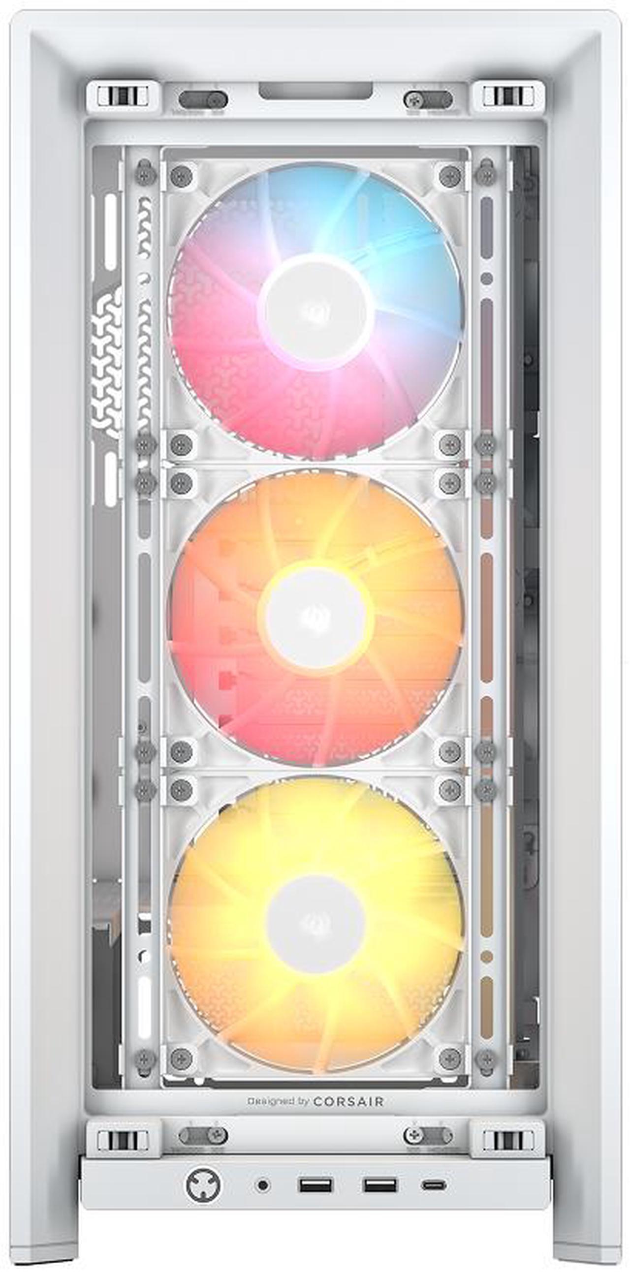 Alt view image 4 of 8 - Corsair FRAME 4000D RS ARGB White Steel / Tempered Glass ATX Mid Tower Computer Case