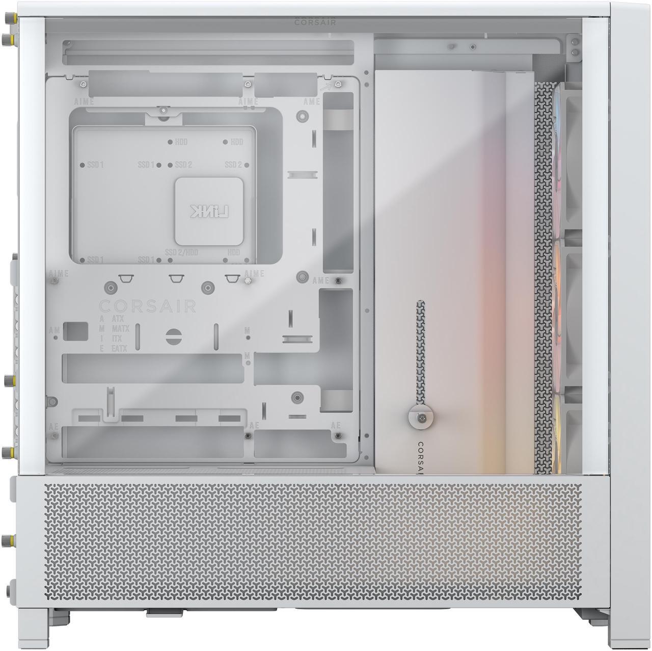 Alt view image 6 of 8 - Corsair FRAME 4000D RS ARGB White Steel / Tempered Glass ATX Mid Tower Computer Case