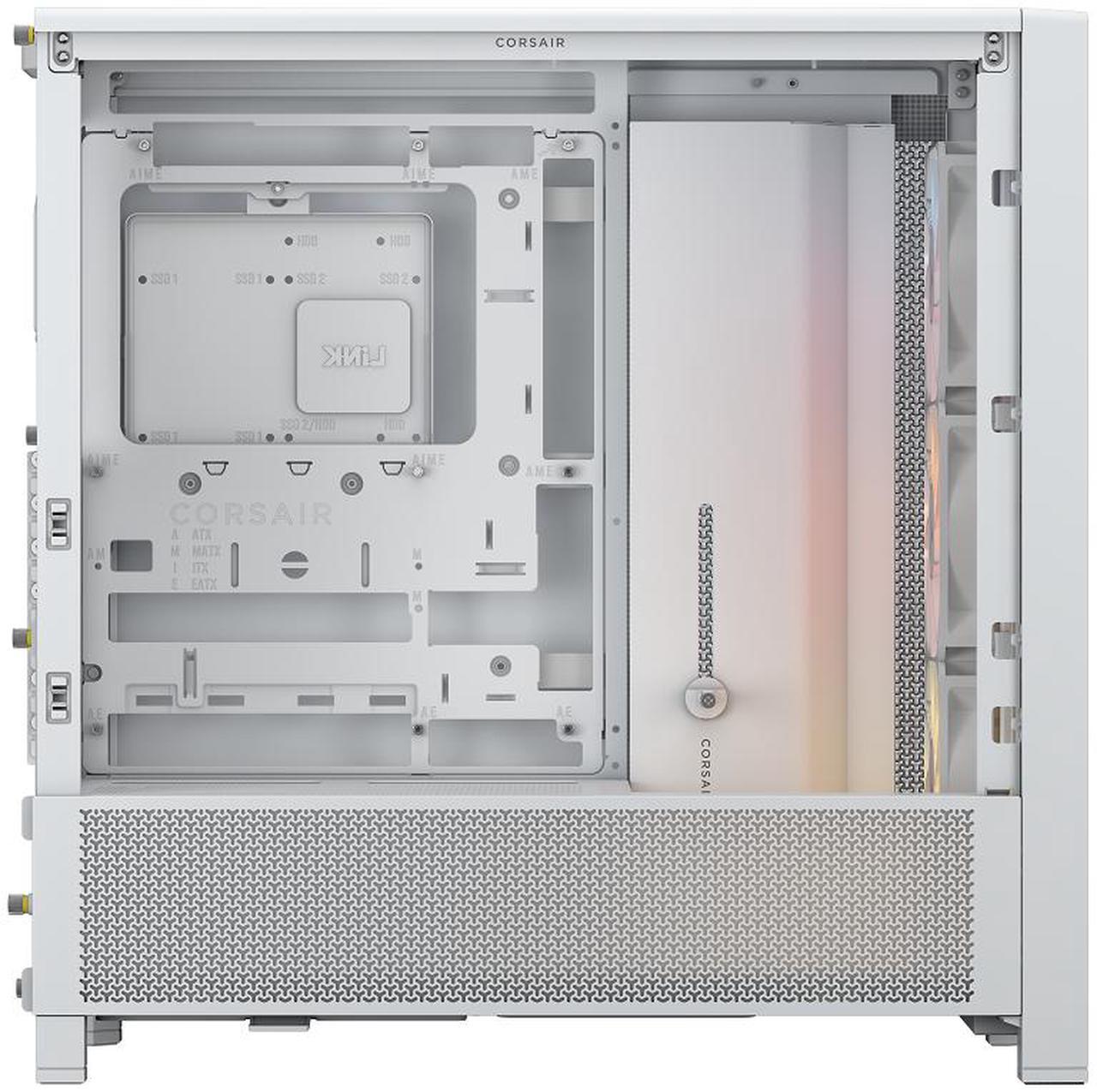Alt view image 7 of 8 - Corsair FRAME 4000D RS ARGB White Steel / Tempered Glass ATX Mid Tower Computer Case