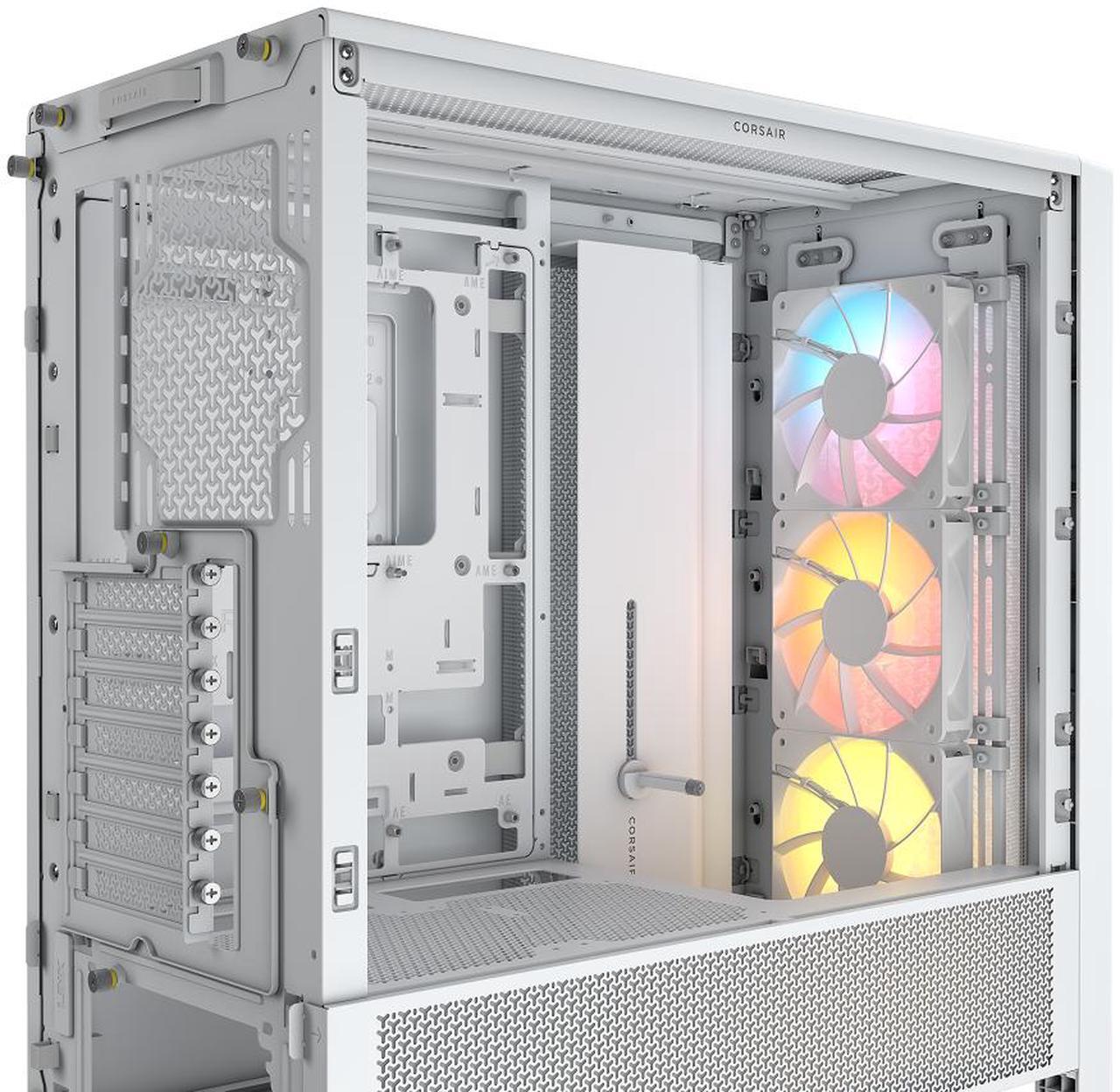 Alt view image 9 of 8 - Corsair FRAME 4000D RS ARGB White Steel / Tempered Glass ATX Mid Tower Computer Case