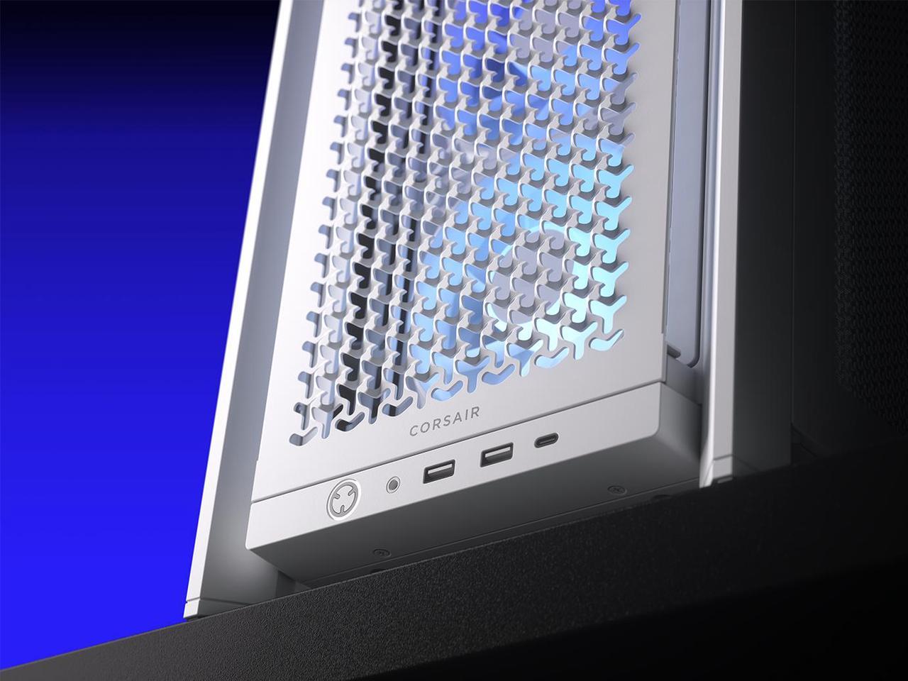 Alt view image 6 of 13 - Corsair FRAME 4000D RS ARGB White Steel / Tempered Glass ATX Mid Tower Computer Case