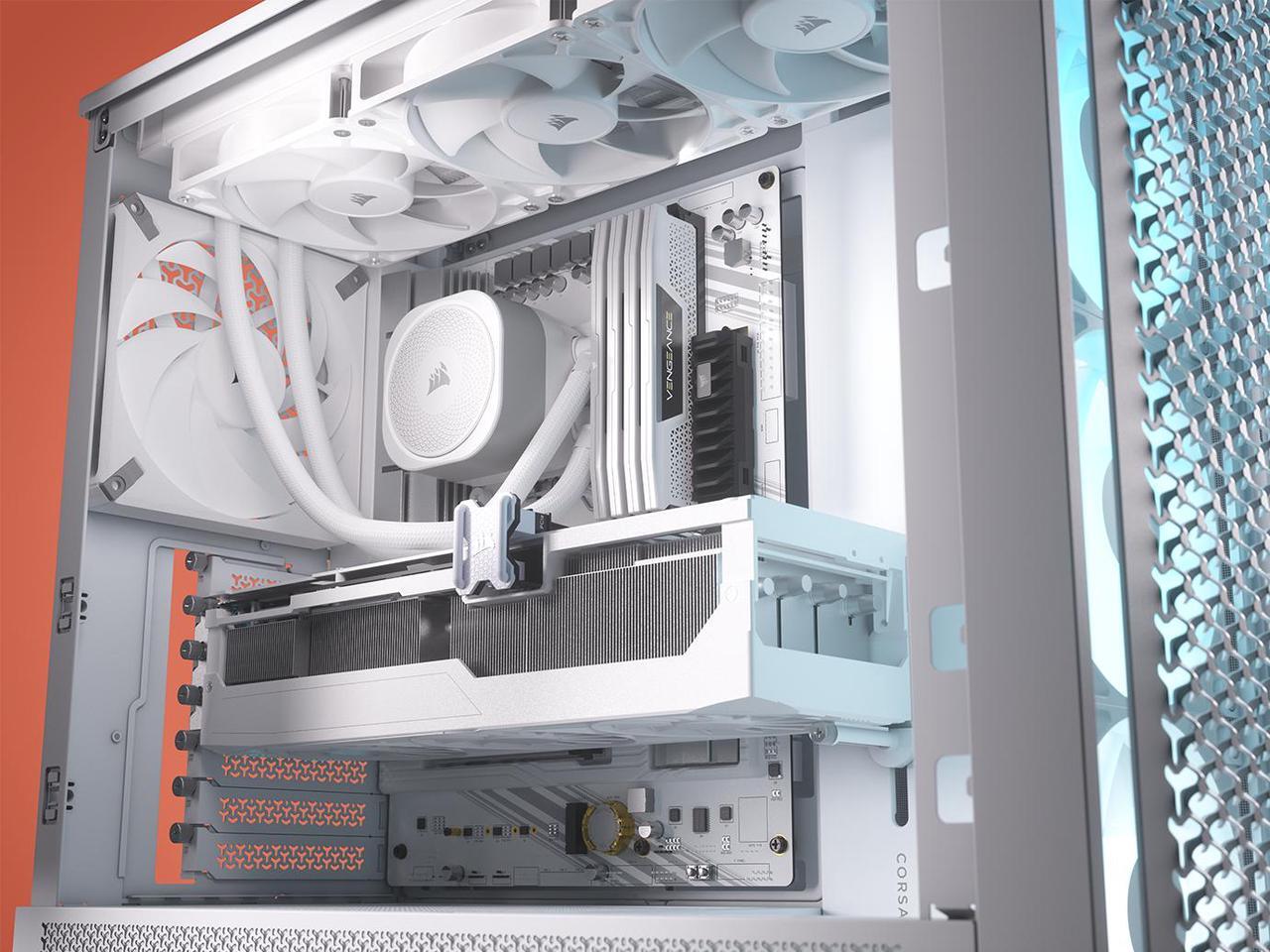 Alt view image 4 of 13 - Corsair FRAME 4000D RS ARGB White Steel / Tempered Glass ATX Mid Tower Computer Case