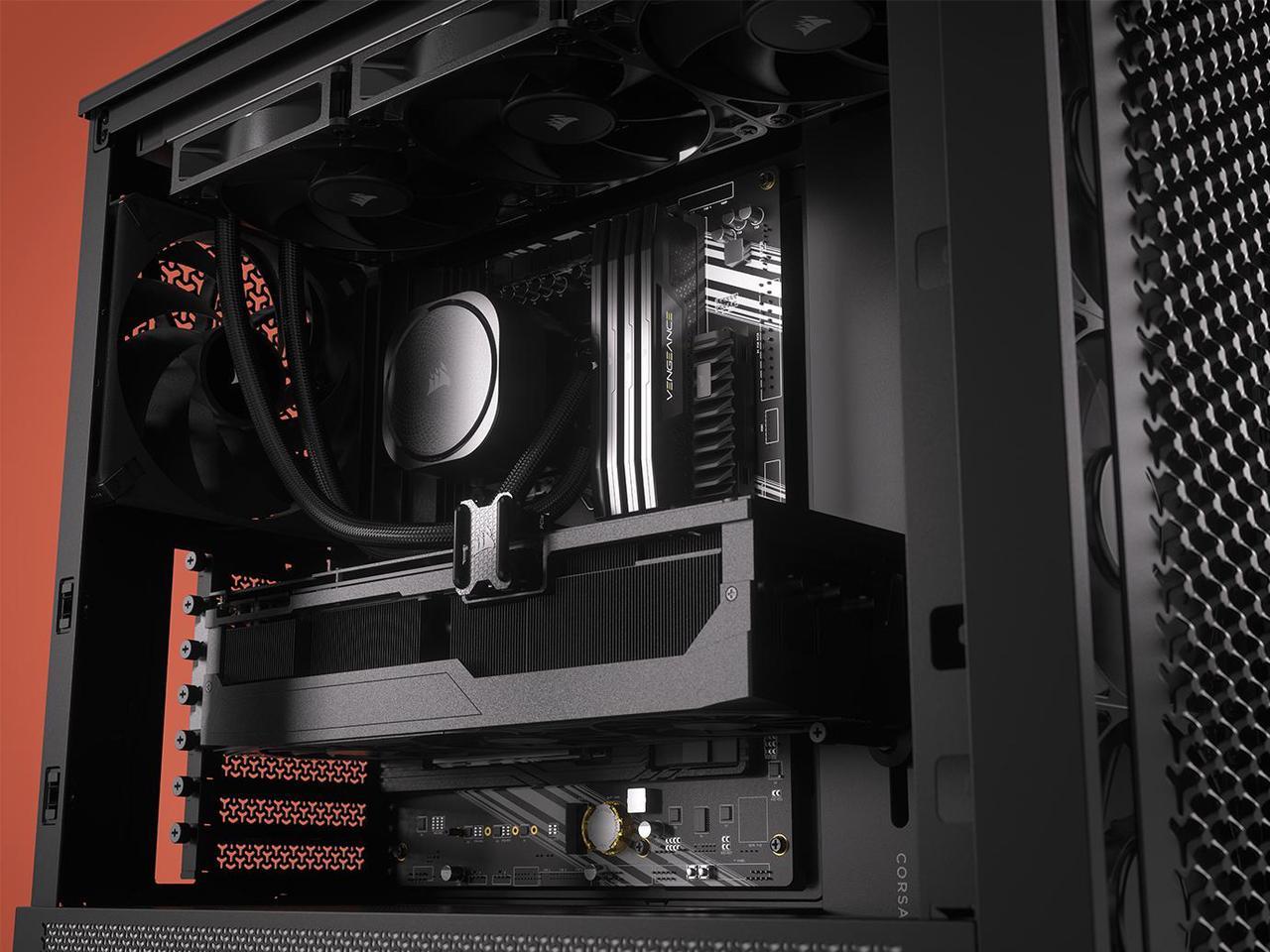 Alt view image 4 of 13 - Corsair FRAME 4000D RS Black Steel / Tempered Glass ATX Mid Tower Computer Case- 3X CORSAIR RS Fans