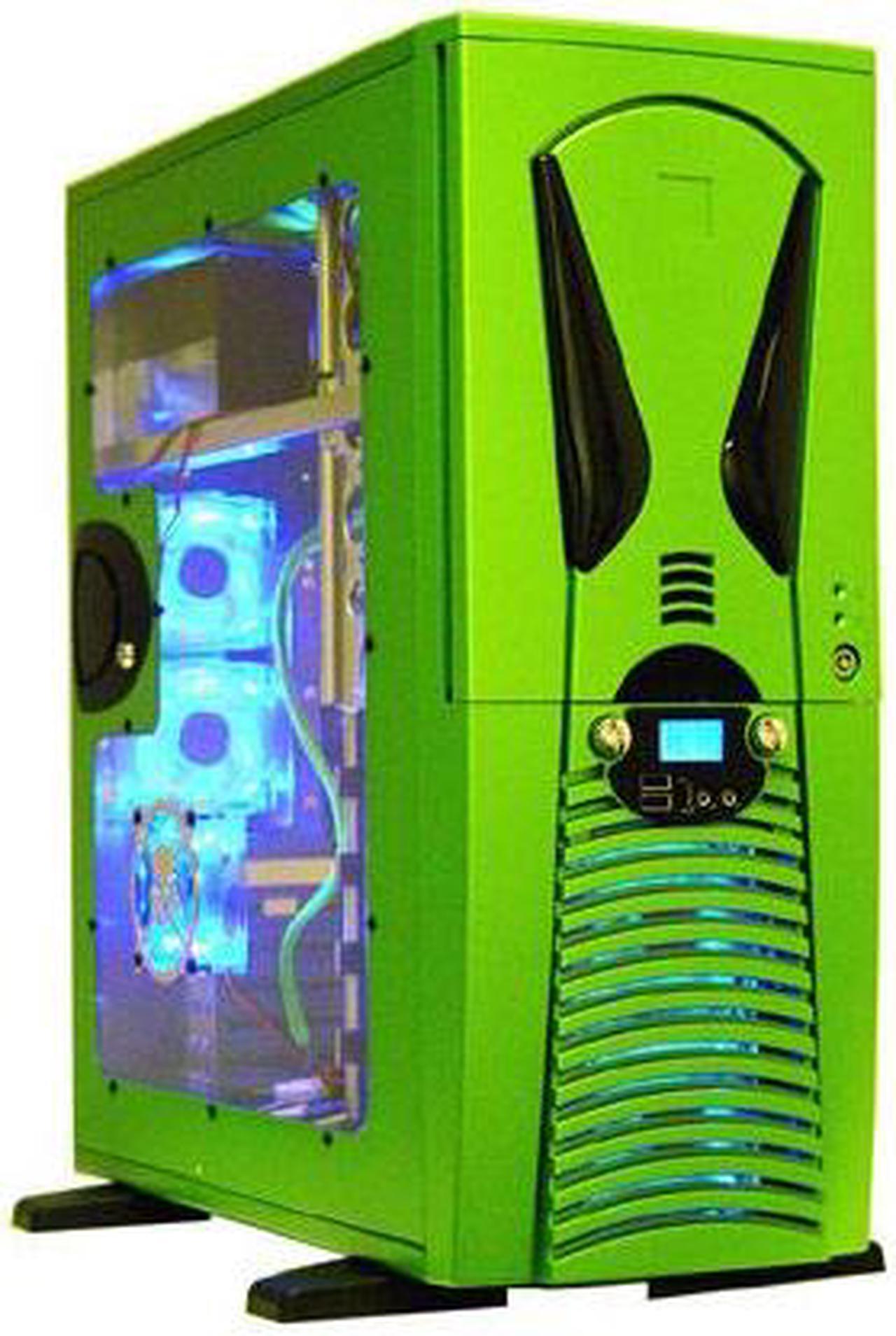 APEVIA X-Superalien ATXA6SW-GN/500 Green Aluminum Server Computer Case 500W Power Supply