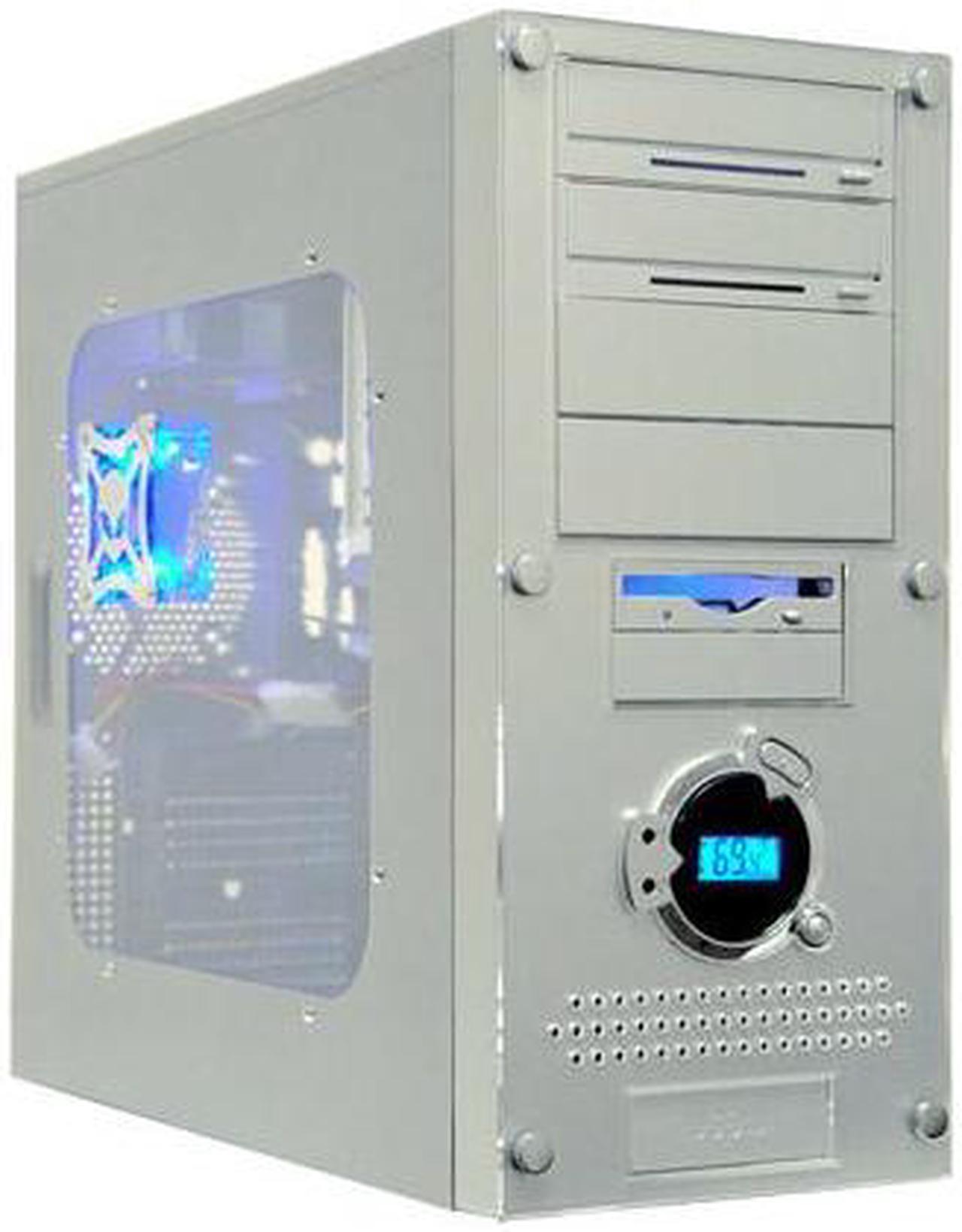 APEVIA X-Dreamer ATXB3KLW-AL Silver Steel ATX Mid Tower Computer Case 420W Power Supply