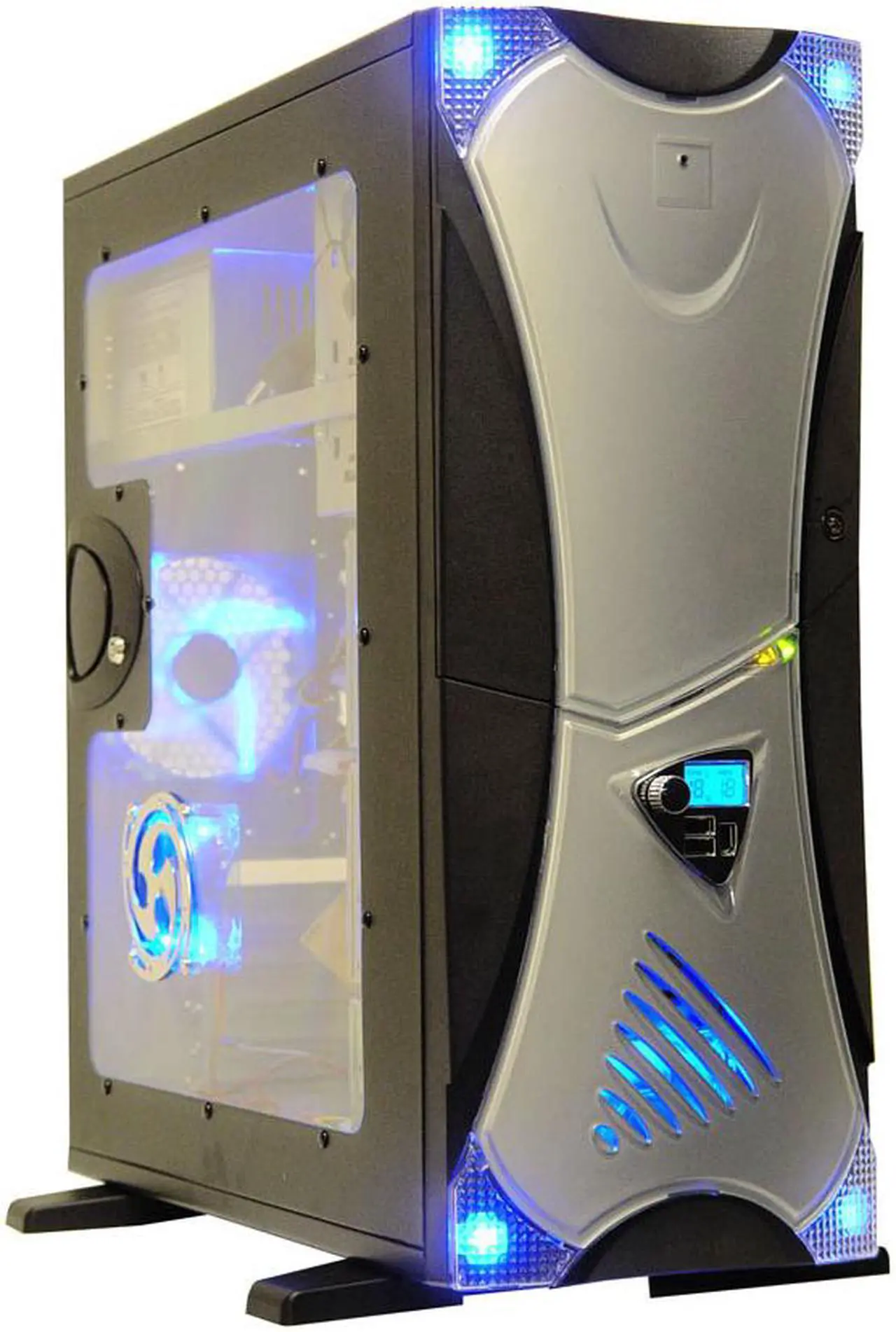 Main image of APEVIA X-Navigator ATXA9NW-AL/500 Black/ Silver Steel ATX Mid Tower Computer Case 500W Power Supply