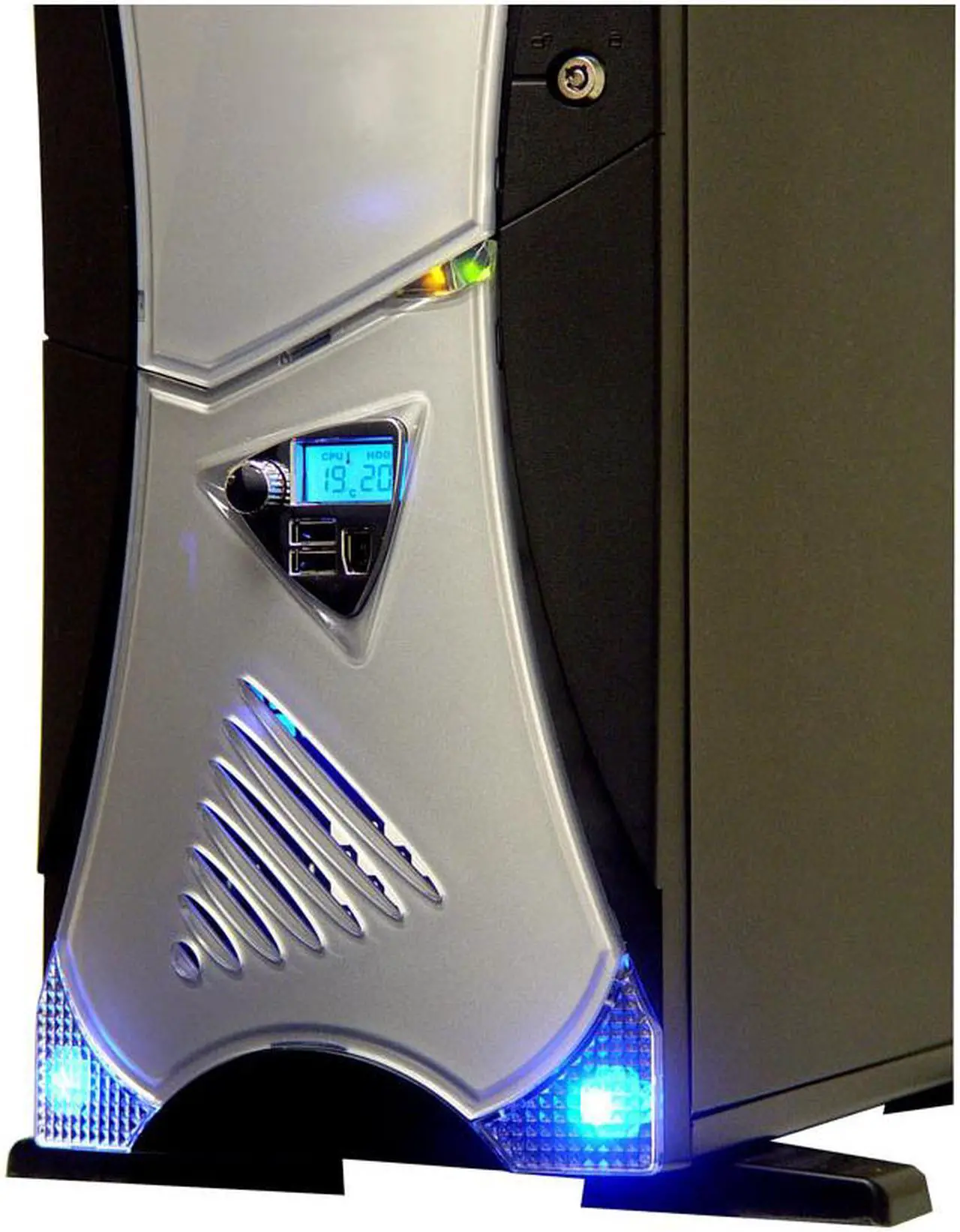 Alt view image 6 of 18 - APEVIA X-Navigator ATXA9NW-AL/500 Black/ Silver Steel ATX Mid Tower Computer Case 500W Power Supply