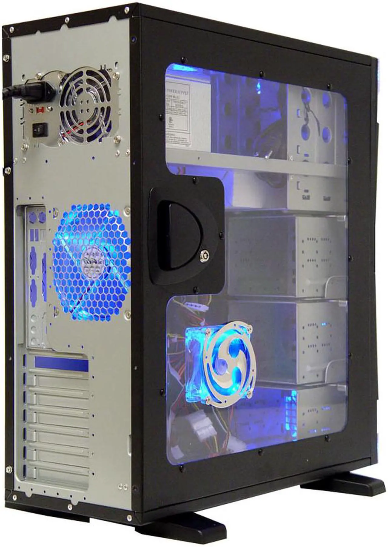 Alt view image 8 of 18 - APEVIA X-Navigator ATXA9NW-AL/500 Black/ Silver Steel ATX Mid Tower Computer Case 500W Power Supply