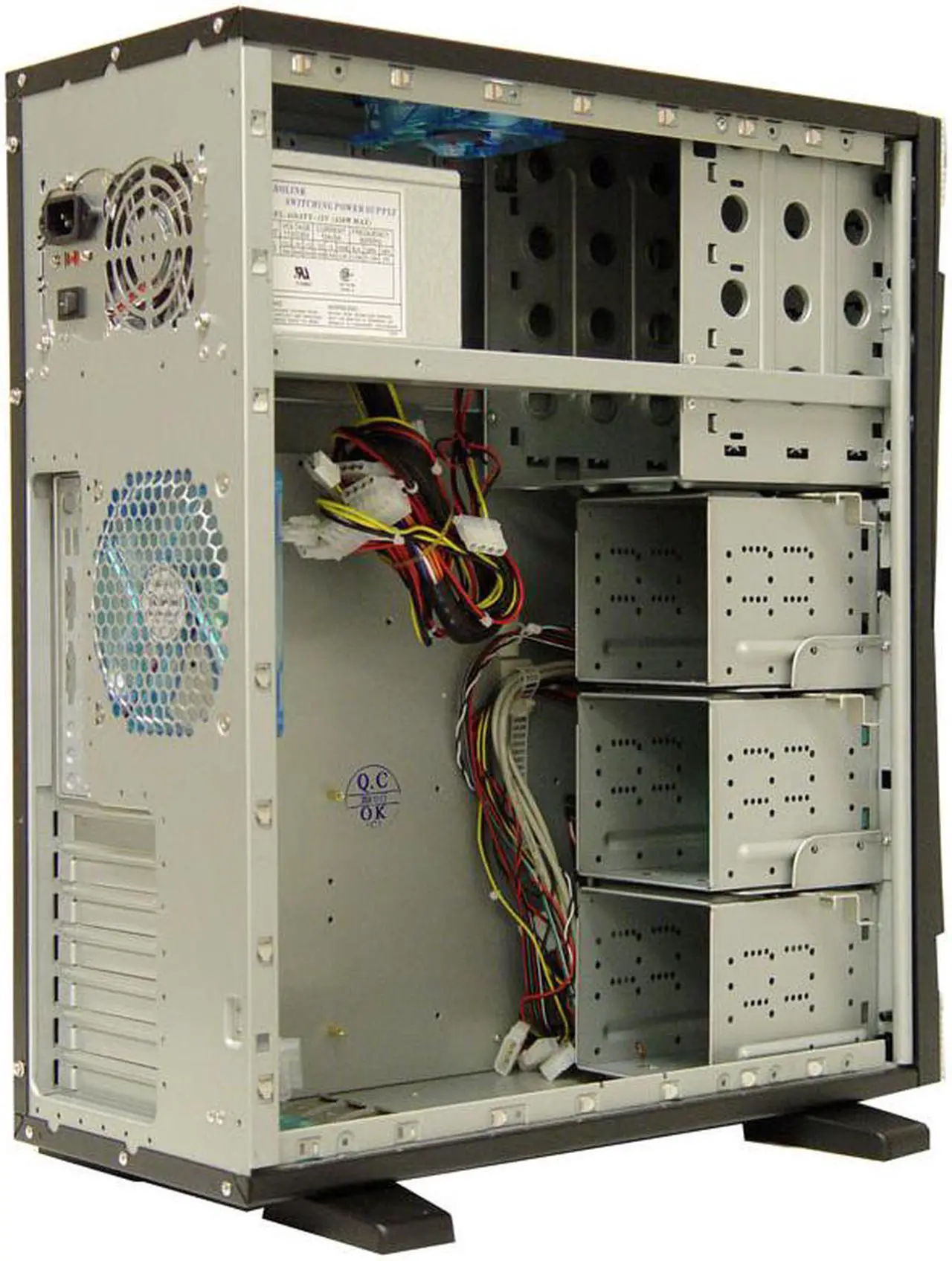 Alt view image 12 of 18 - APEVIA X-Navigator ATXA9NW-AL/500 Black/ Silver Steel ATX Mid Tower Computer Case 500W Power Supply