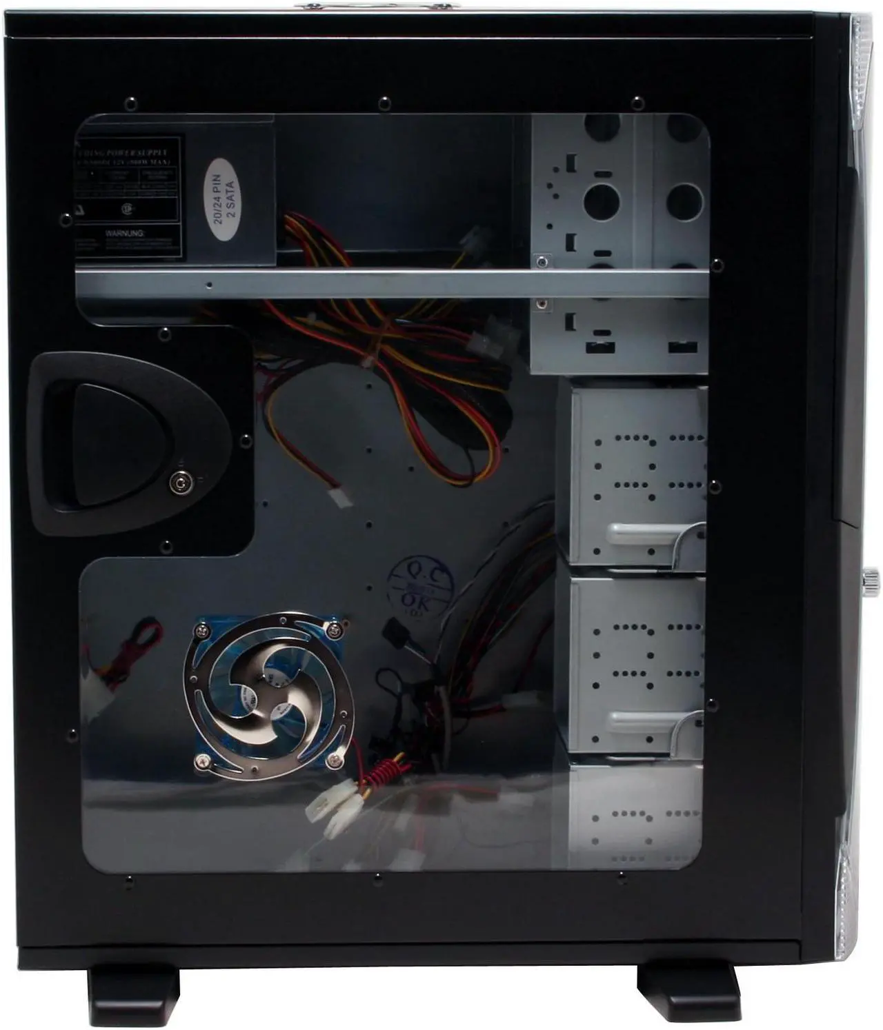 Alt view image 9 of 18 - APEVIA X-Navigator ATXA9NW-AL/500 Black/ Silver Steel ATX Mid Tower Computer Case 500W Power Supply
