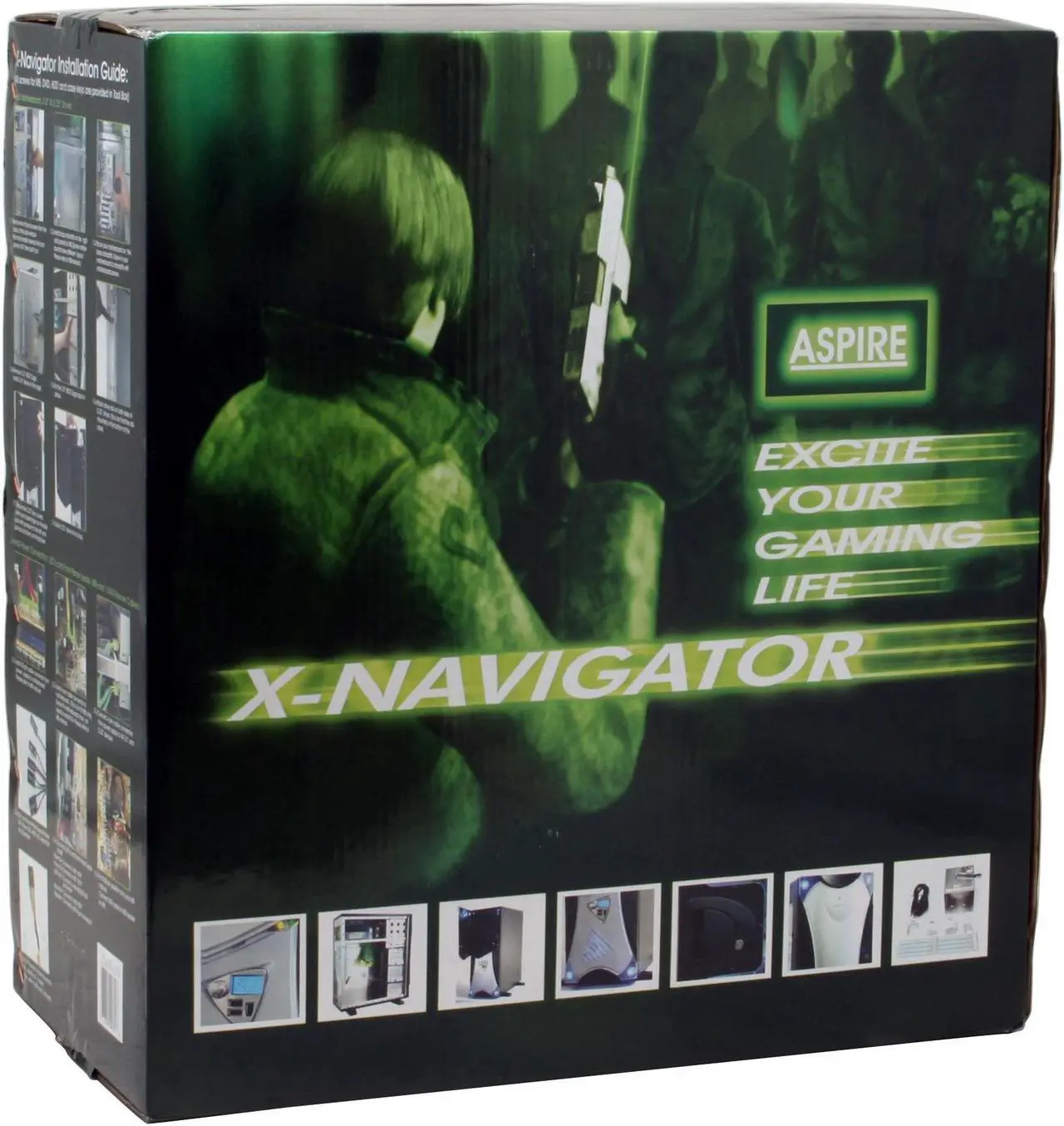 Alt view image 18 of 18 - APEVIA X-Navigator ATXA9NW-AL/500 Black/ Silver Steel ATX Mid Tower Computer Case 500W Power Supply