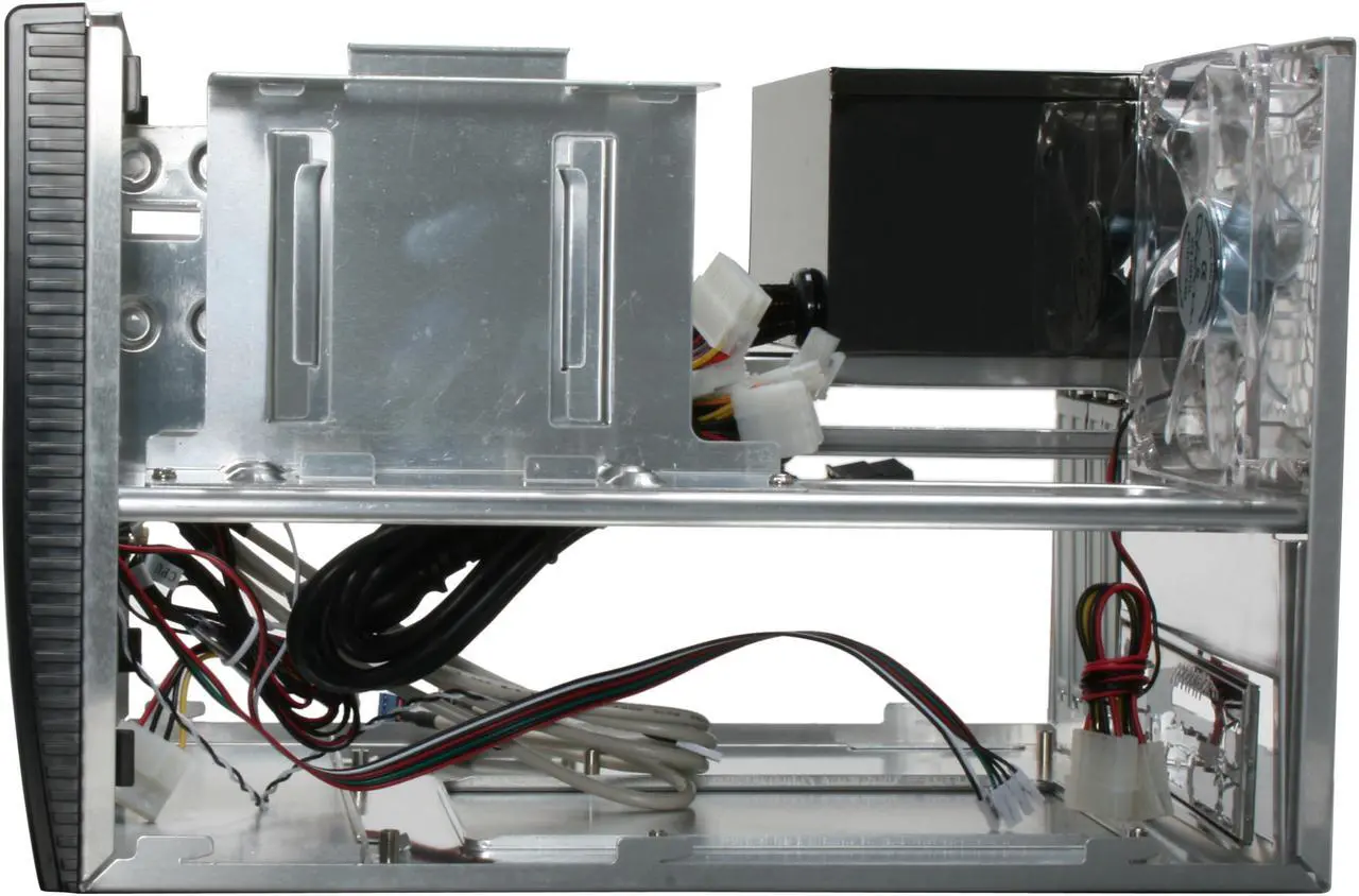 Alt view image 9 of 10 - APEVIA X-QPACK-NW-BK/420 Black Aluminum 1.0 w/ ABS plastic front panel Micro ATX Desktop Computer Case 420W Power Supply