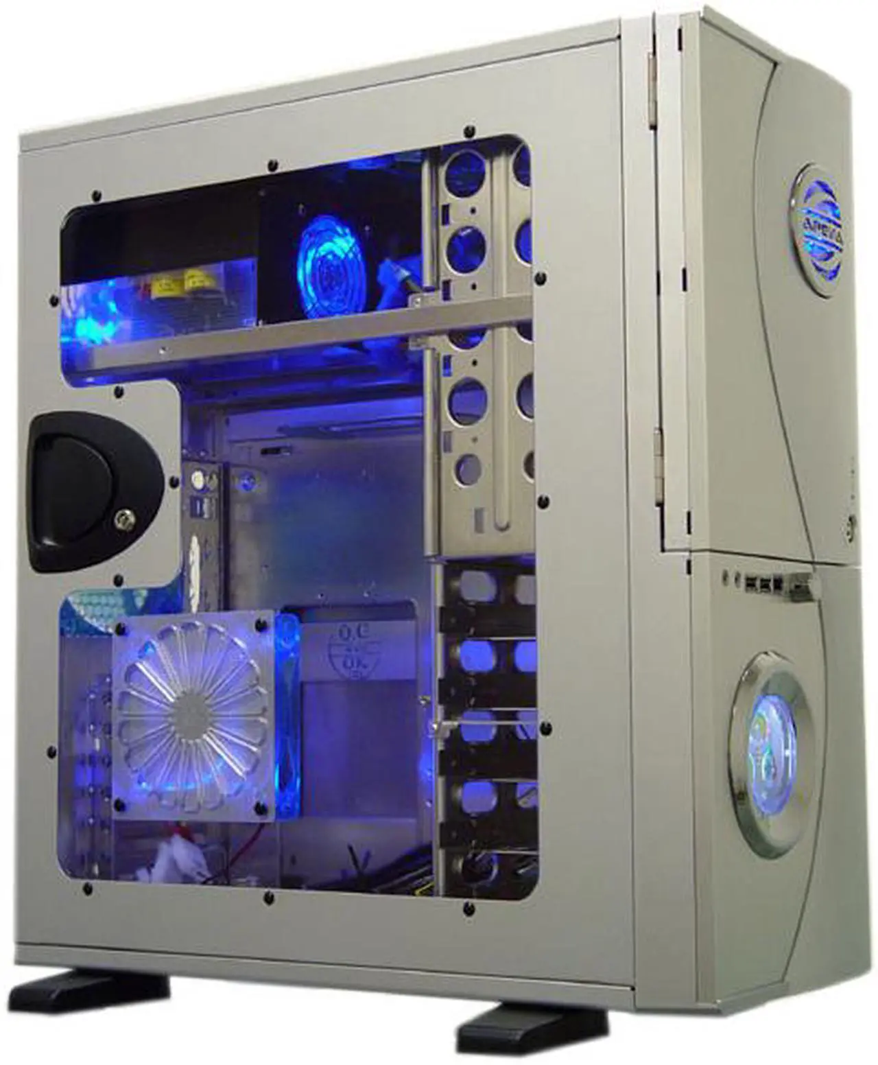 Alt view image 4 of 12 - APEVIA X-TELSTAR-AL Silver Aluminum ATX Full Tower Computer CaseNo Power Supply
