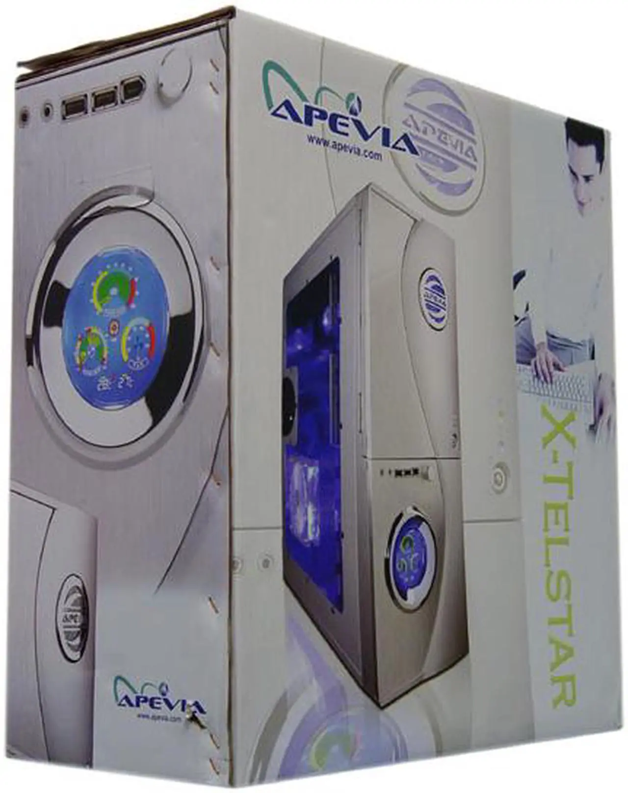 Alt view image 12 of 12 - APEVIA X-TELSTAR-AL Silver Aluminum ATX Full Tower Computer CaseNo Power Supply