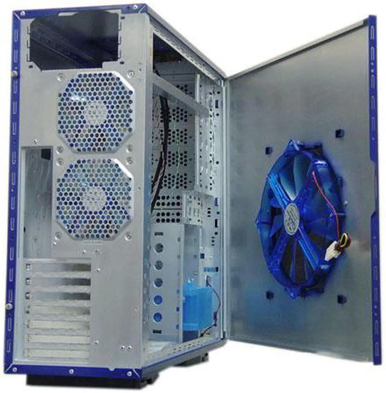 Alt view image 10 of 15 - APEVIA X-JUPITER S-Type X-JUPITERS-BL Blue Aluminum ATX Full Tower Computer Case