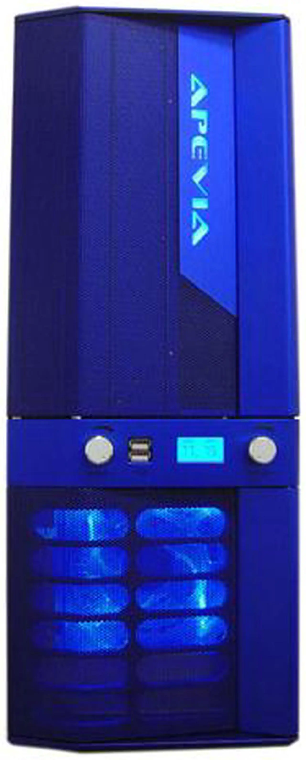 Alt view image 3 of 15 - APEVIA X-JUPITER S-Type X-JUPITERS-BL Blue Aluminum ATX Full Tower Computer Case