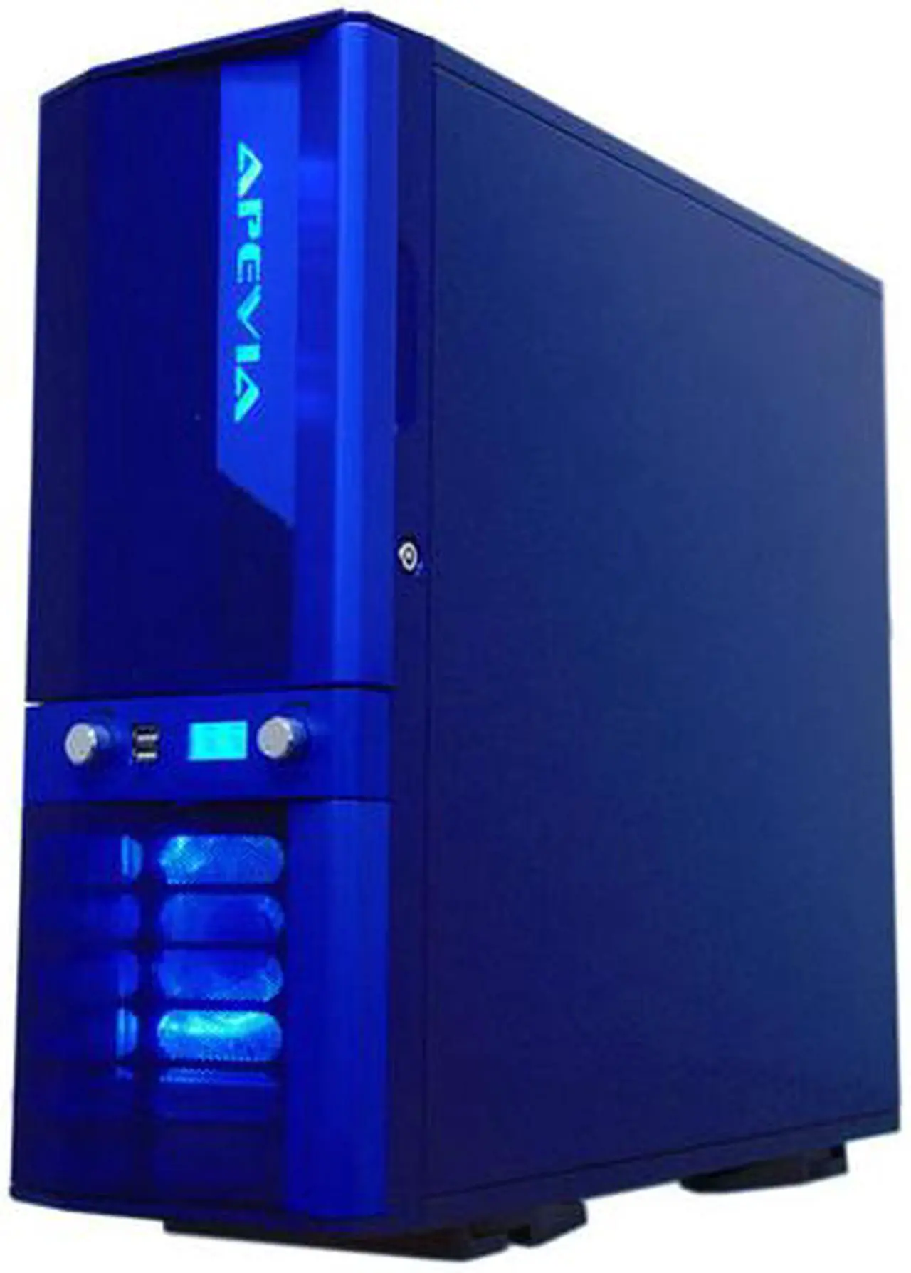 Alt view image 2 of 15 - APEVIA X-JUPITER S-Type X-JUPITERS-BL Blue Aluminum ATX Full Tower Computer Case