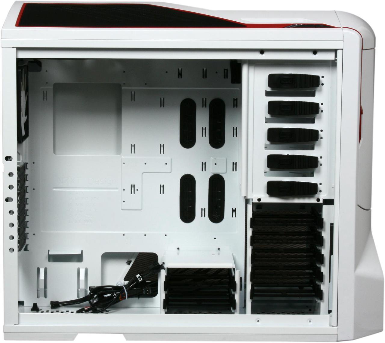 Alt view image 6 of 10 - NZXT Phantom PHAN-003RD Red White Finish w/Red Trim Steel / Plastic Enthusiast ATX Full Tower Computer Case