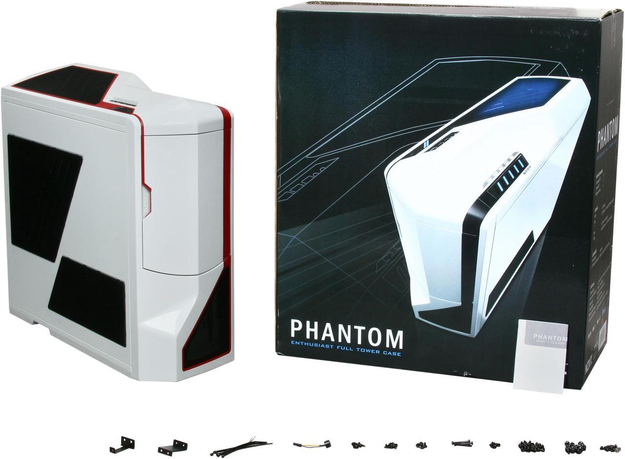 Alt view image 10 of 10 - NZXT Phantom PHAN-003RD Red White Finish w/Red Trim Steel / Plastic Enthusiast ATX Full Tower Computer Case