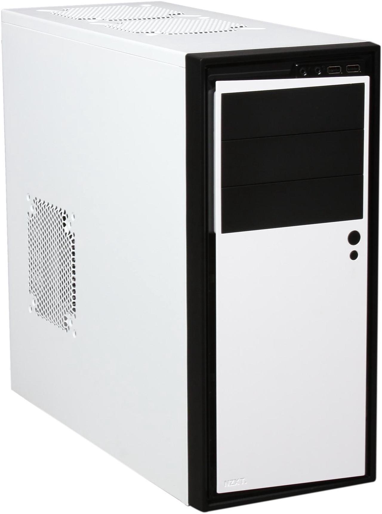 NZXT Source 210 S210-002 White w/Black Front Trim “Aluminum Brush / Plastic” ATX Mid Tower Computer Case