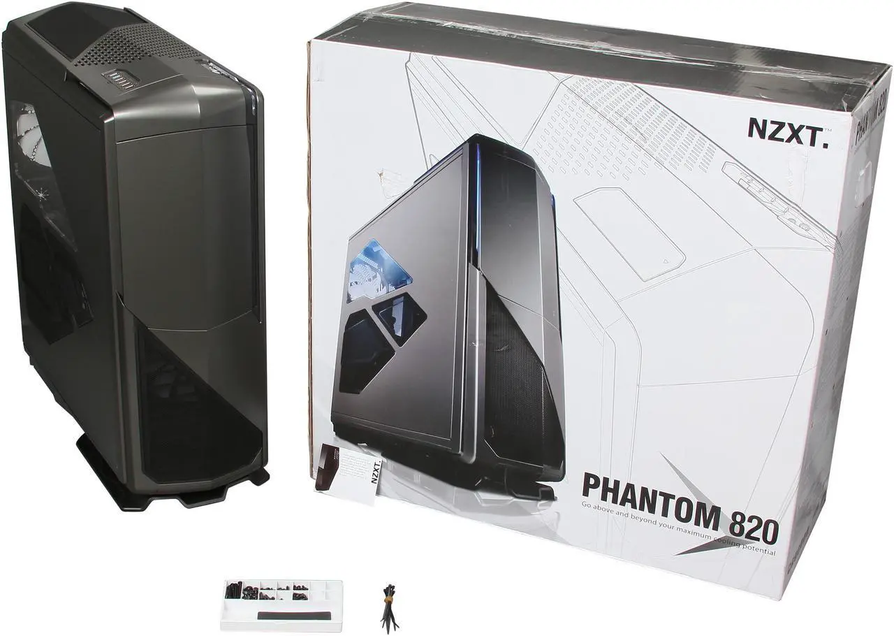Alt view image 10 of 10 - NZXT Phantom 820 Series CA-PH820-G1 Gunmetal Steel / Plastic ATX Full Tower Computer Case