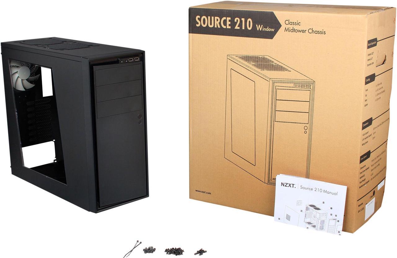 Alt view image 9 of 9 - NZXT Source 210 S210-001 Black SECC Steel, ABS Plastic ATX Mid Tower Computer Case