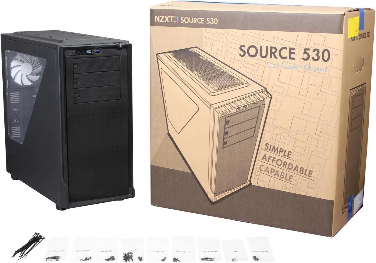 Alt view image 9 of 9 - NZXT Source 530 RB-CA-SO530-M1 Matte Black Steel / Plastic ATX Full Tower Computer Case