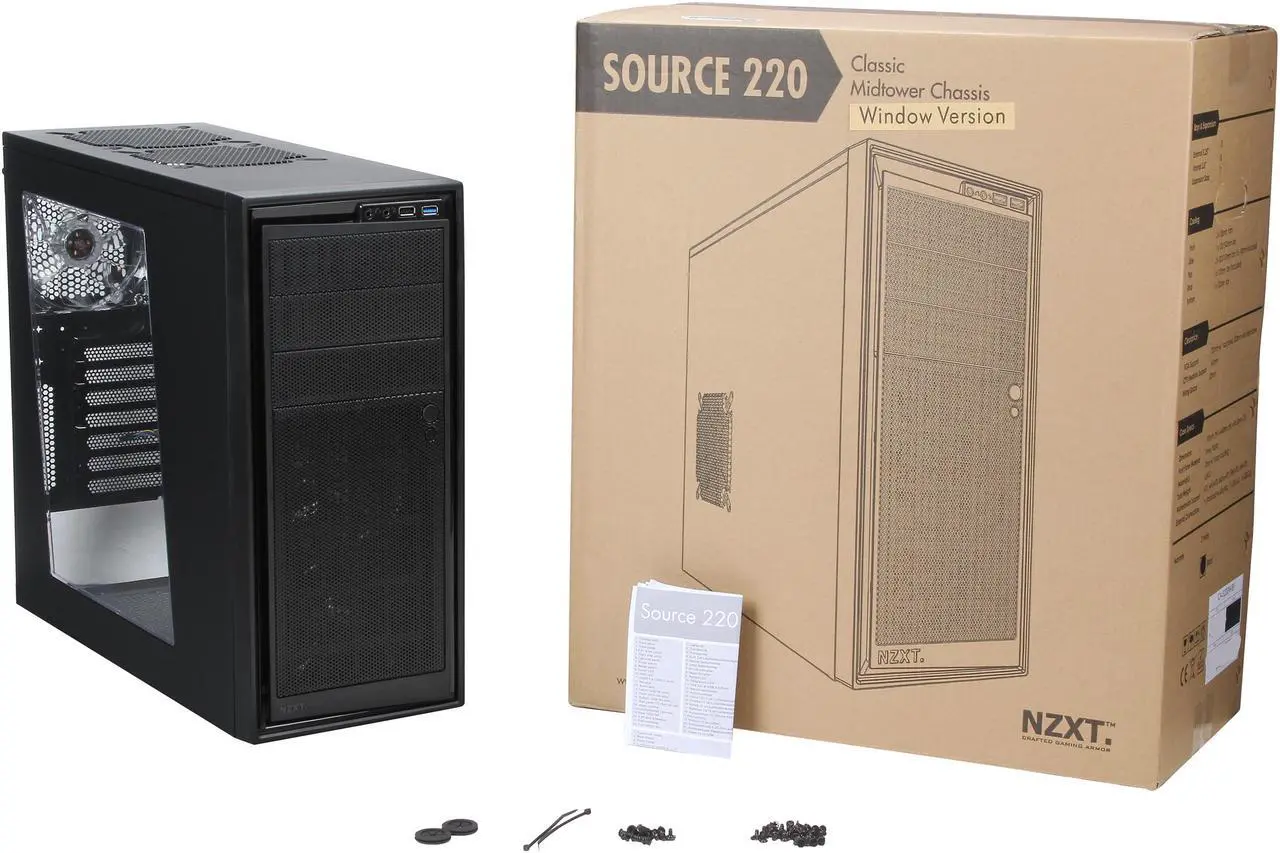 Alt view image 10 of 9 - NZXT Source 220 CA-S220W-B1 Black Steel / Plastic ATX Mid Tower Computer Case