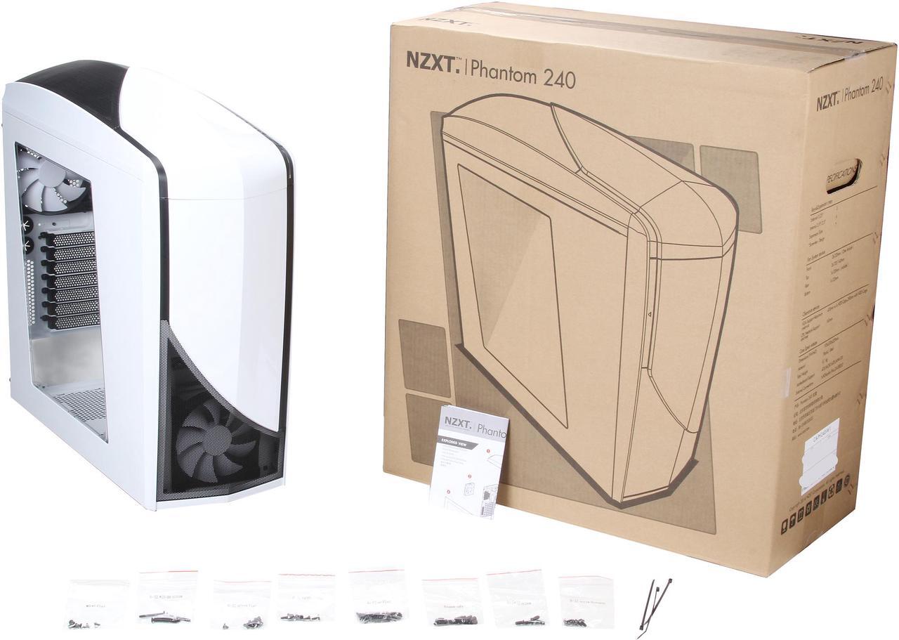 Alt view image 10 of 9 - NZXT Phantom 240 CA-PH240-W1 White Steel / Plastic ATX Mid Tower Computer Case