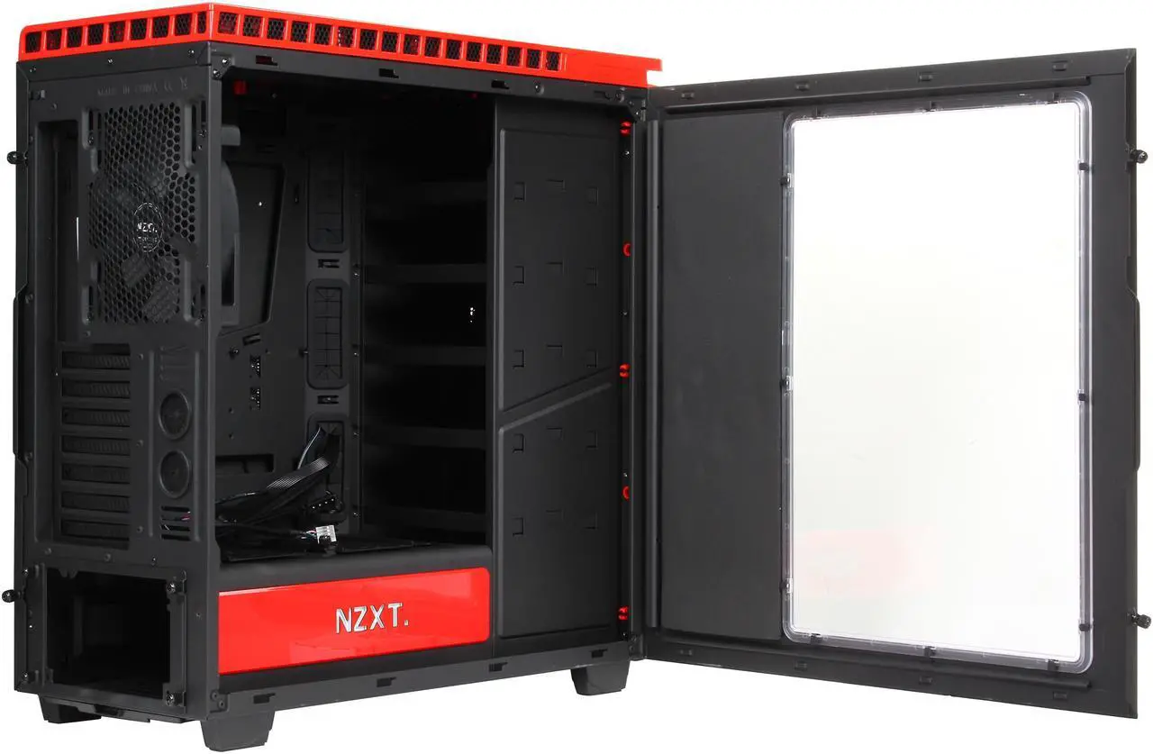 Alt view image 5 of 10 - NZXT RB-CA-H440W-M1 Black / Red Steel / Plastic ATX Mid Tower Computer Case