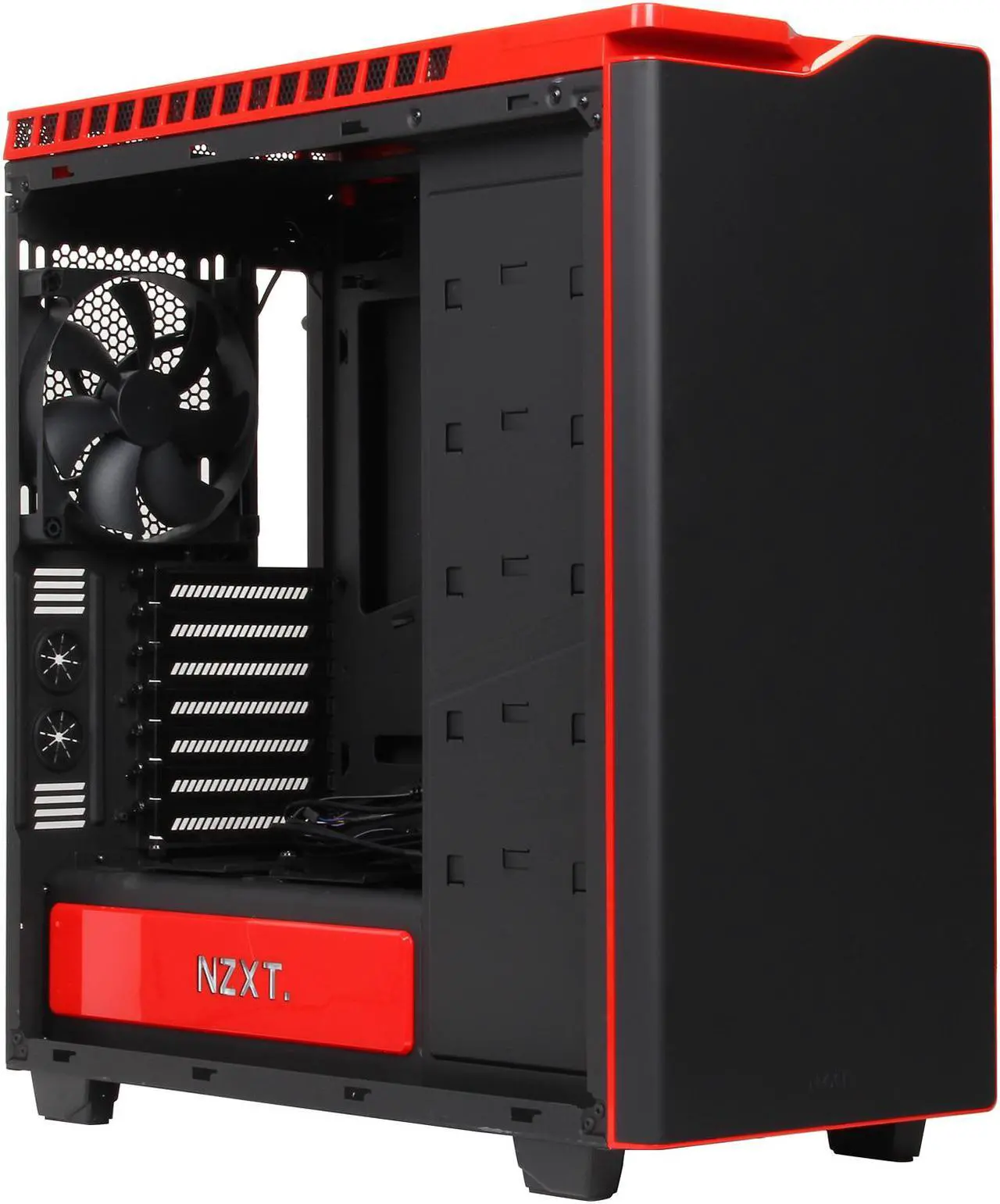Alt view image 7 of 10 - NZXT RB-CA-H440W-M1 Black / Red Steel / Plastic ATX Mid Tower Computer Case