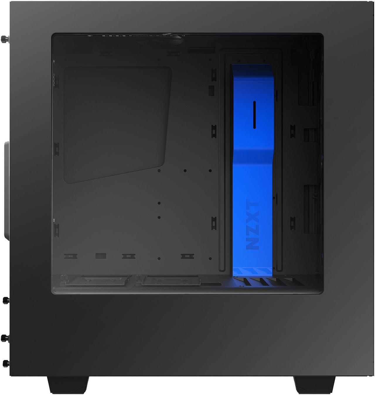 Alt view image 6 of 12 - NZXT S340 Matte Black/Blue Steel ATX Mid Tower Case