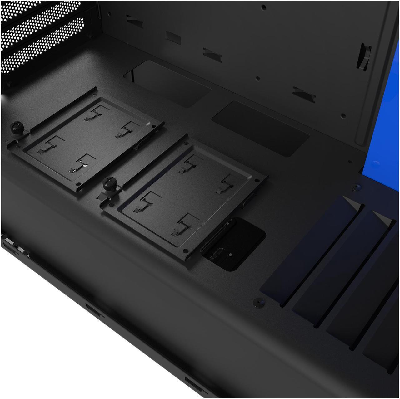 Alt view image 13 of 12 - NZXT S340 Matte Black/Blue Steel ATX Mid Tower Case