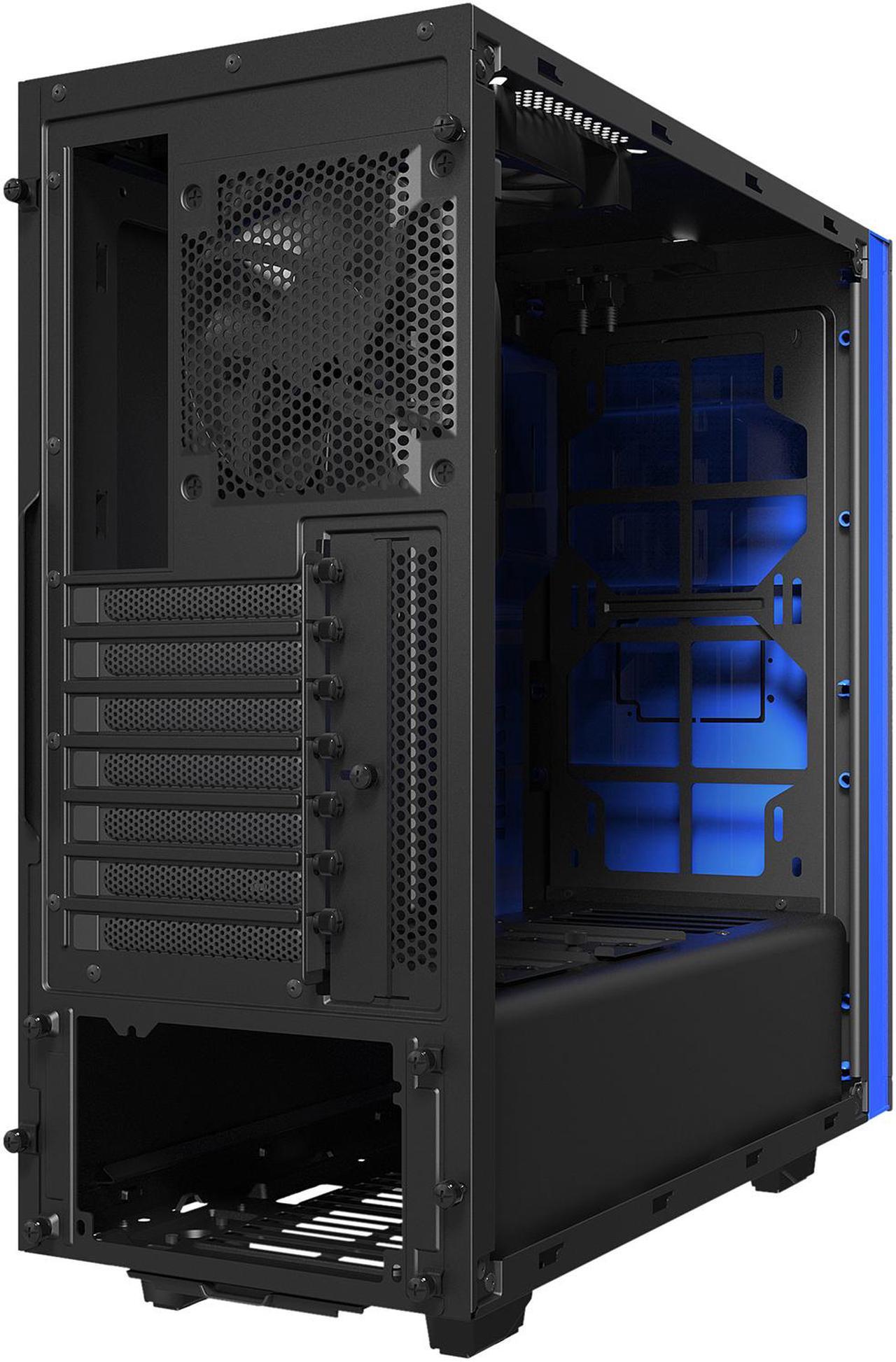 Alt view image 4 of 12 - NZXT S340 Matte Black/Blue Steel ATX Mid Tower Case