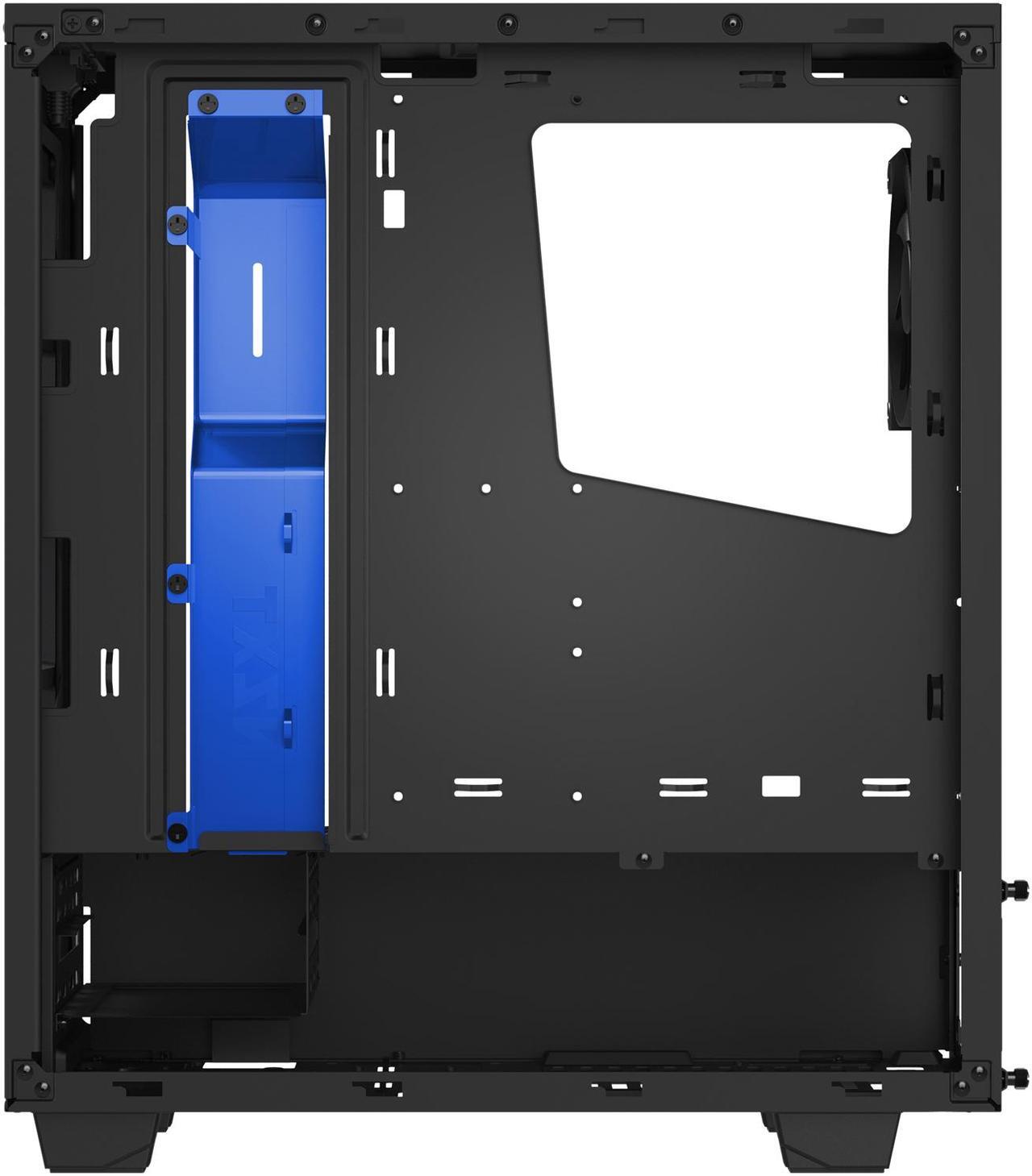 Alt view image 8 of 12 - NZXT S340 Matte Black/Blue Steel ATX Mid Tower Case