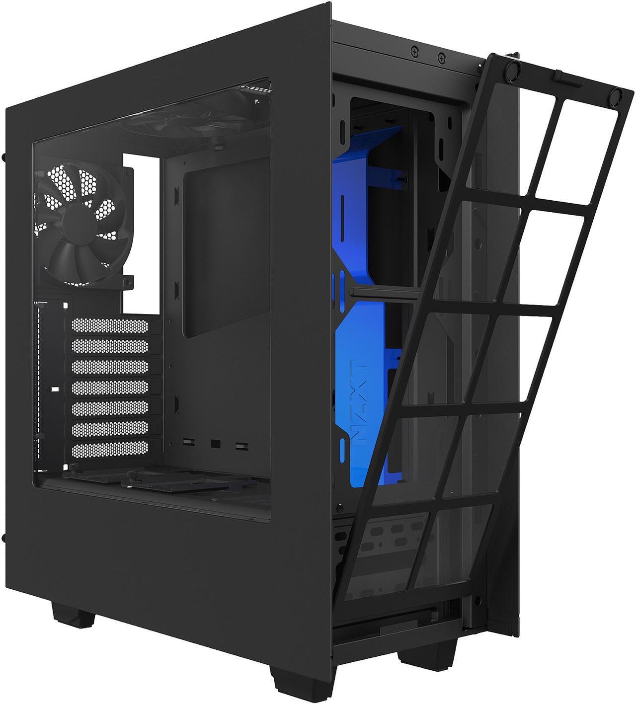Main image of NZXT S340 Matte Black/Blue Steel ATX Mid Tower Case