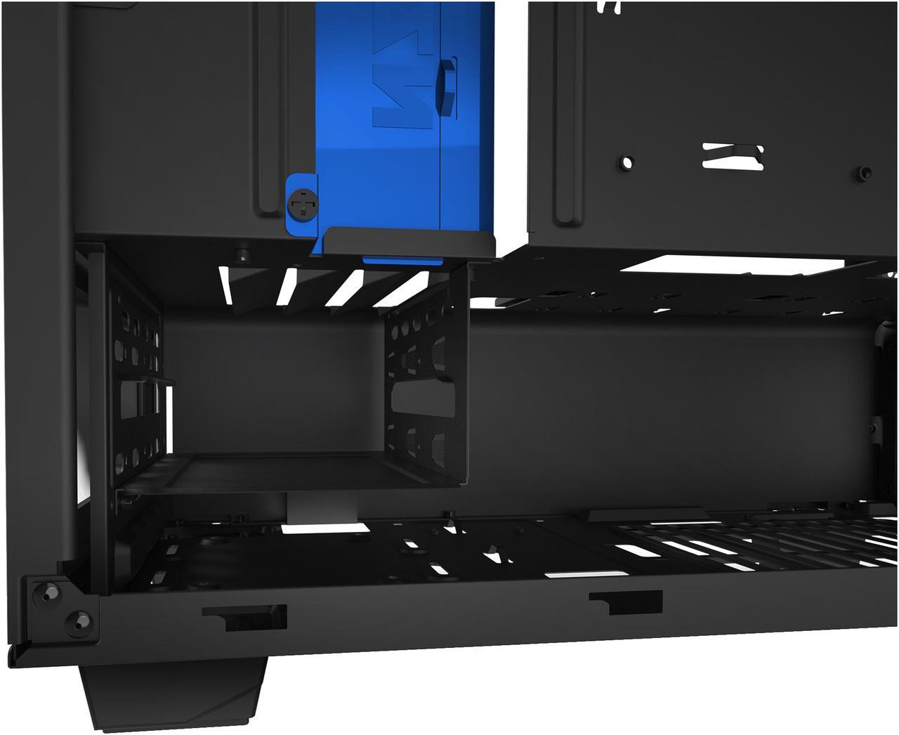 Alt view image 12 of 12 - NZXT S340 Matte Black/Blue Steel ATX Mid Tower Case