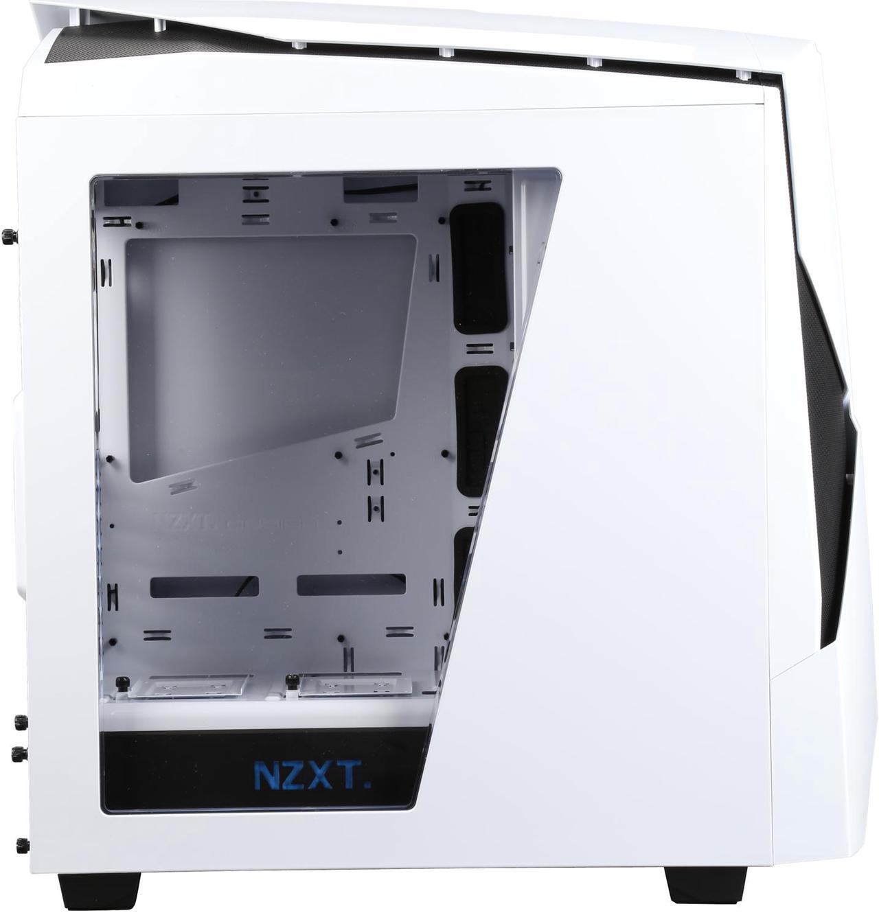 Alt view image 4 of 12 - NEW NZXT Noctis 450 Mid Tower Case. Next Generation 5.25-less Design. PWM Fan Hub, Include 4 x 2nd Gen FNv2 Fans, High-End WC support, USB3.0,Glossy White/Blue LED