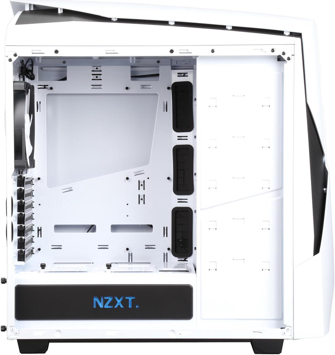 Alt view image 6 of 12 - NEW NZXT Noctis 450 Mid Tower Case. Next Generation 5.25-less Design. PWM Fan Hub, Include 4 x 2nd Gen FNv2 Fans, High-End WC support, USB3.0,Glossy White/Blue LED