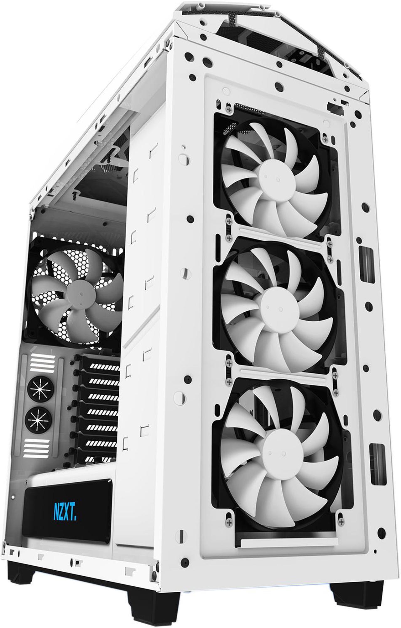 Alt view image 8 of 12 - NEW NZXT Noctis 450 Mid Tower Case. Next Generation 5.25-less Design. PWM Fan Hub, Include 4 x 2nd Gen FNv2 Fans, High-End WC support, USB3.0,Glossy White/Blue LED