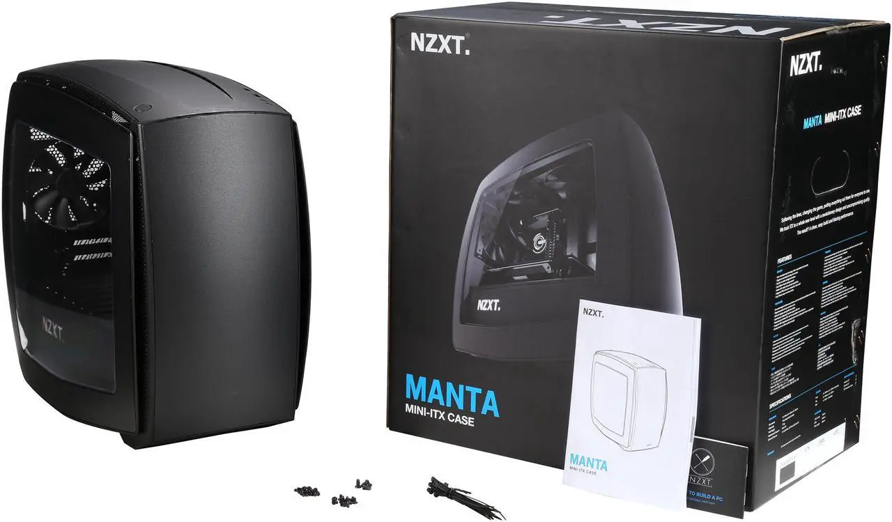 Alt view image 11 of 10 - NZXT Manta, Matte Black, All Steel, Mini-ITX Computer Case